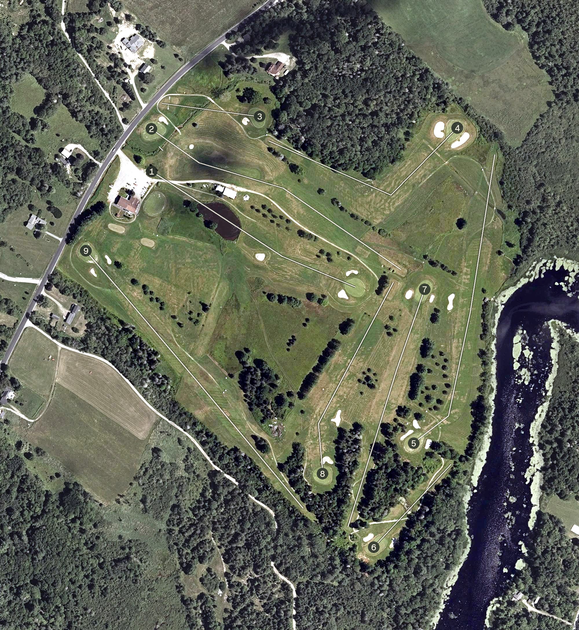 Aerial view of Bucksport Golf Club, ME