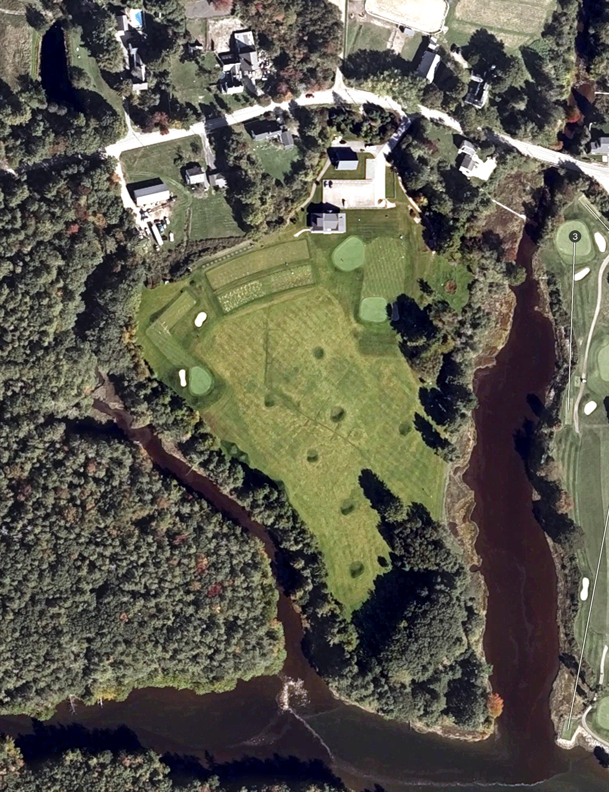 Aerial view of Cape Arundel Golf Club Practice Area, ME