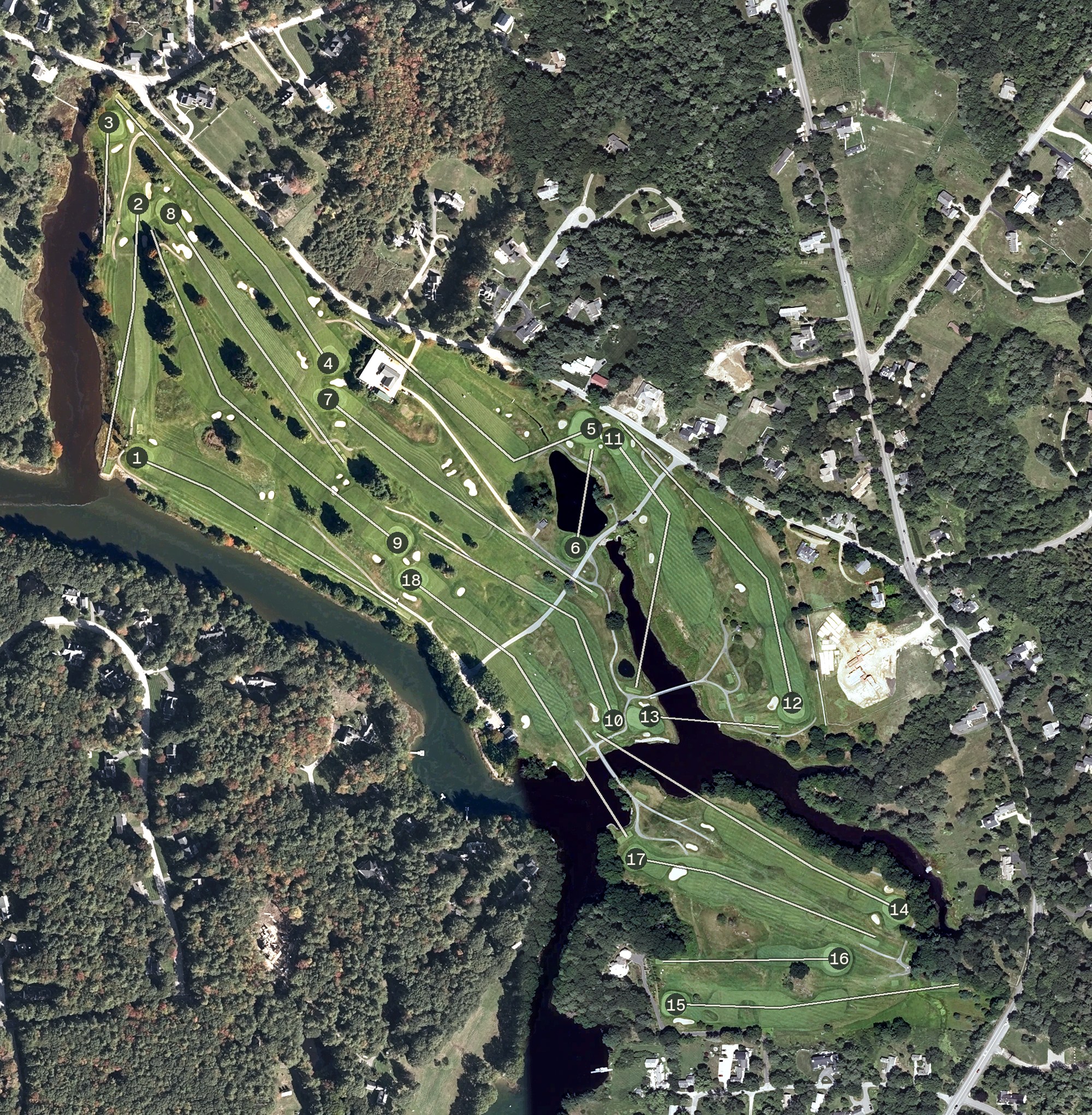 Aerial view of Cape Arundel Golf Club, ME
