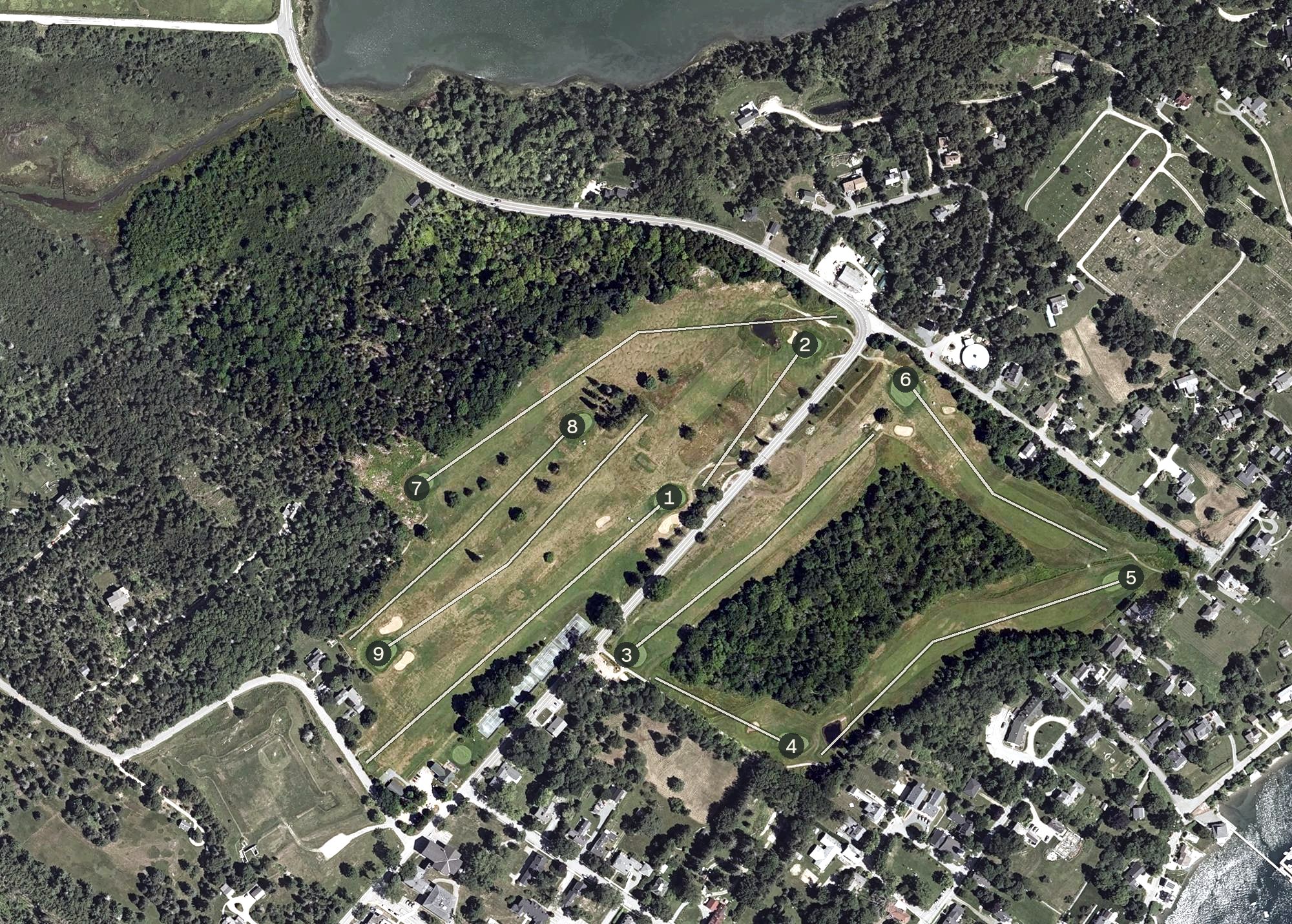 Aerial view of Castine Golf Club, ME