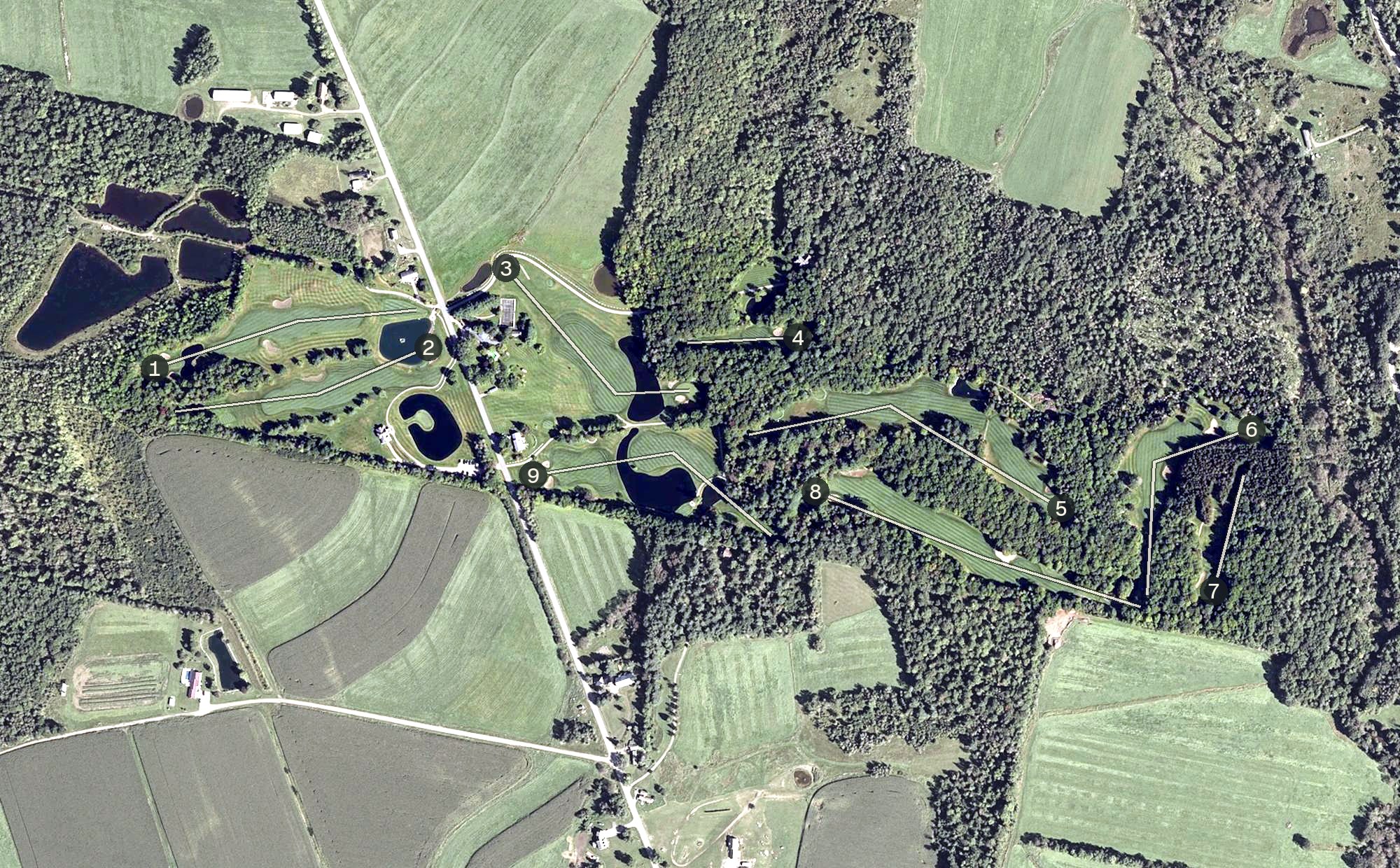 Aerial view of Clinton Golf Course, ME