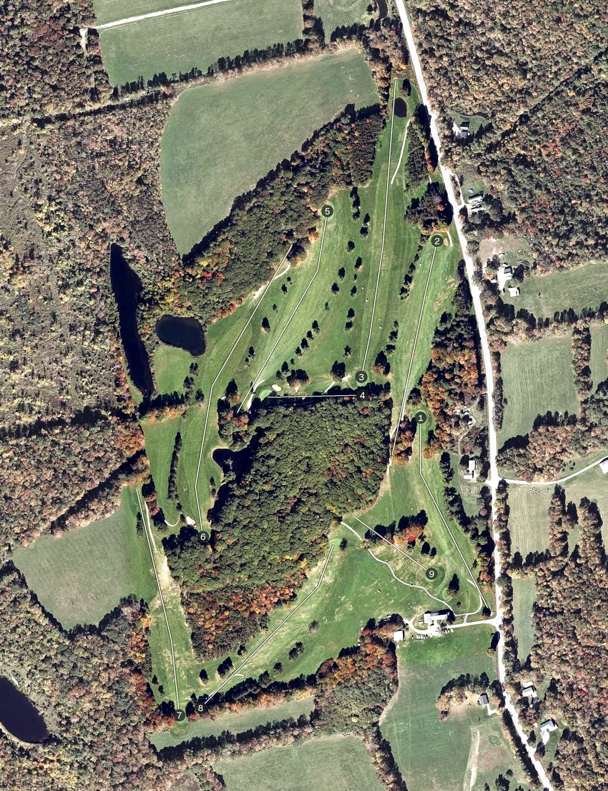 Aerial view of Country View Golf Club, ME