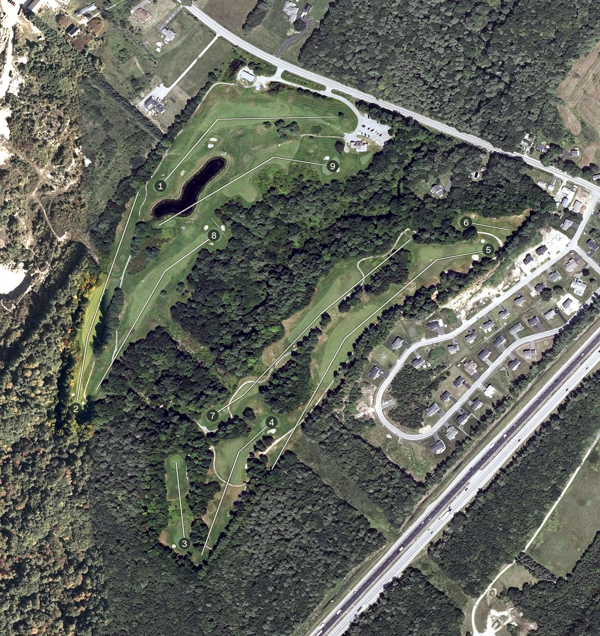 Aerial view of Deep Brook Golf Course, ME