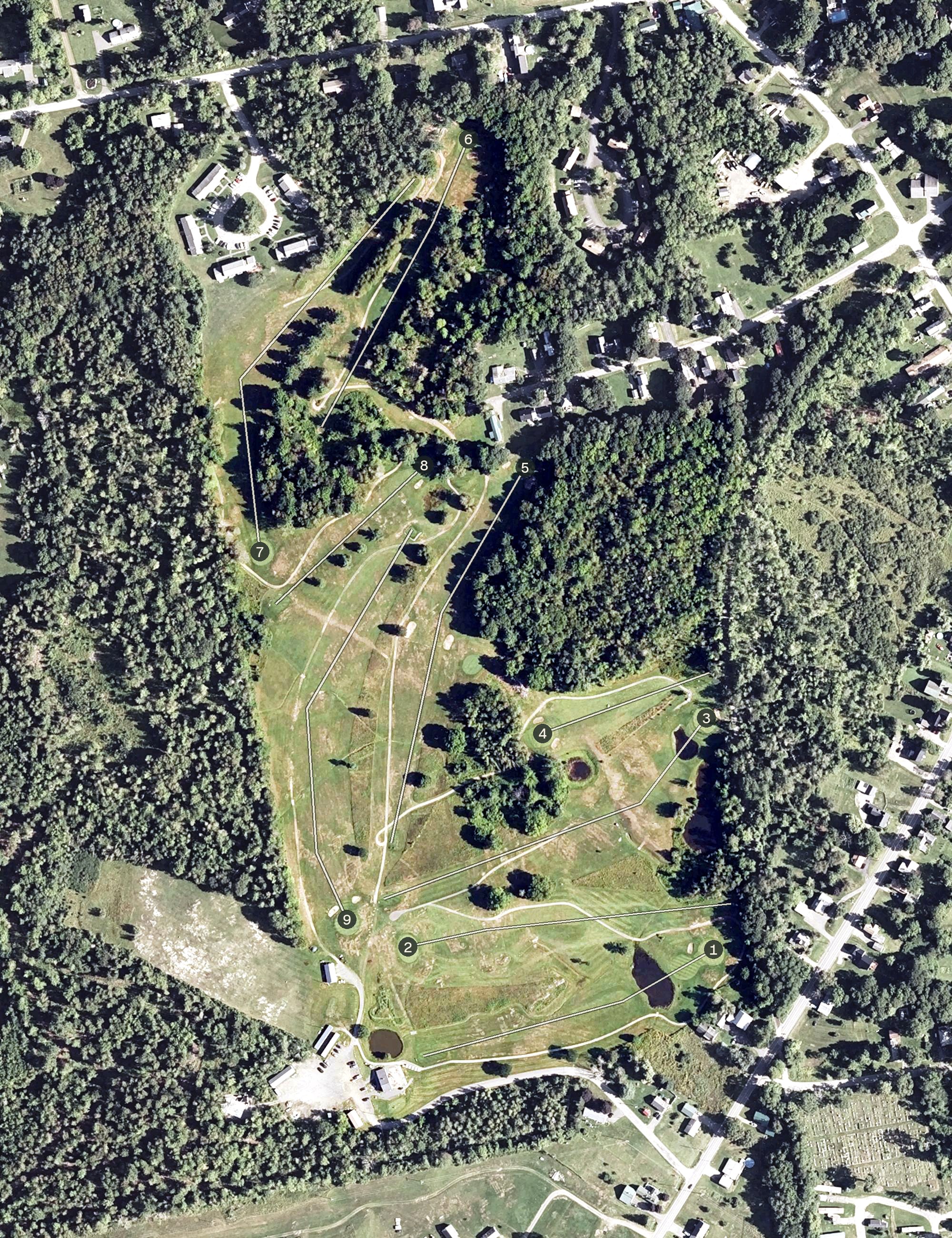 Aerial view of Dexter Municipal Golf Course, ME