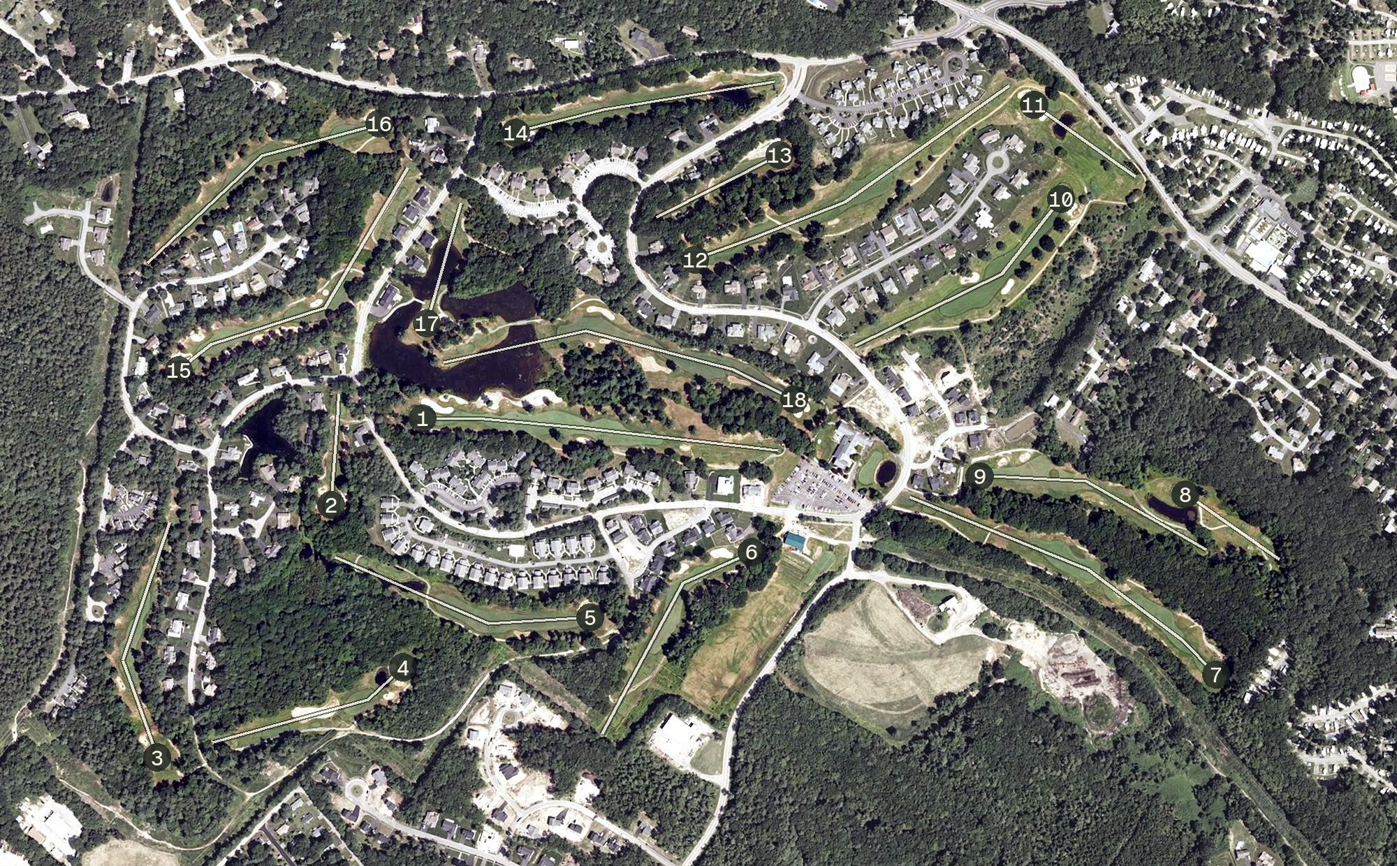Aerial view of Dunegrass Golf Club, ME