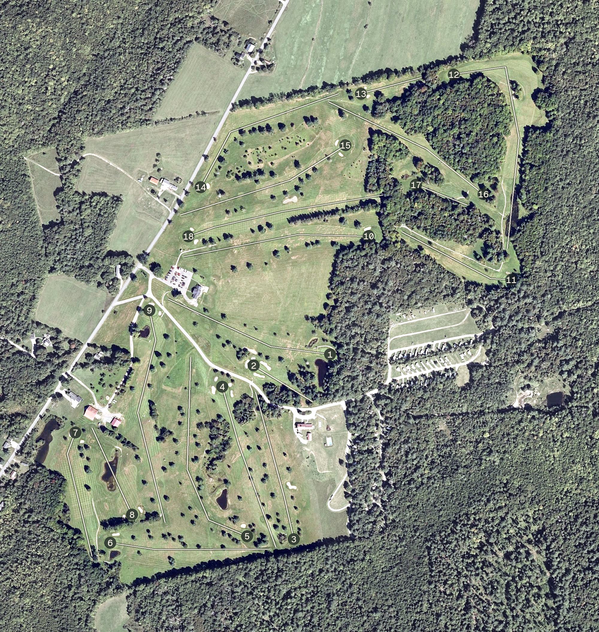 Aerial view of Fogg Brook Resort Golf Course, ME