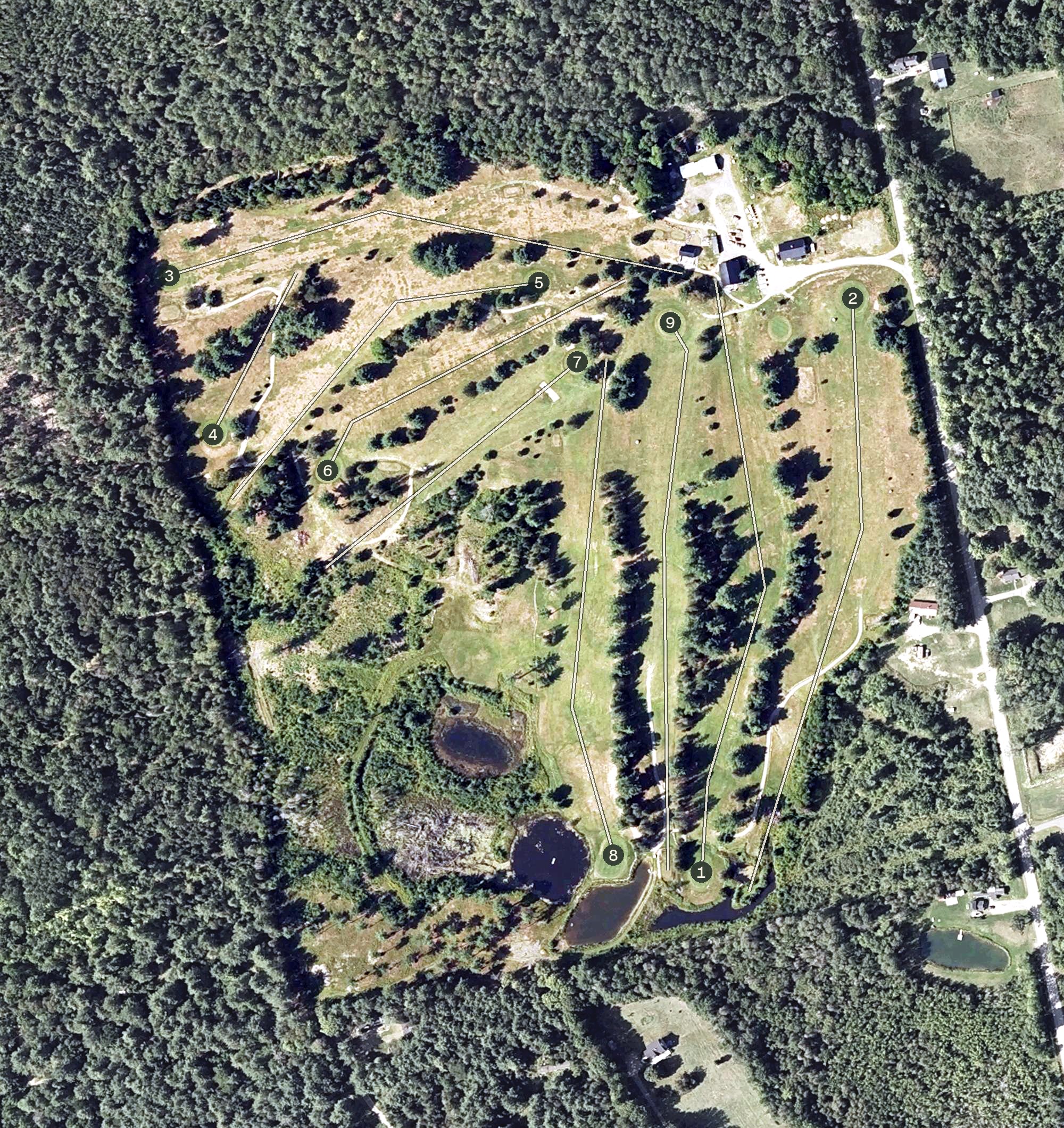 Aerial view of Foxcroft Golf Club, ME