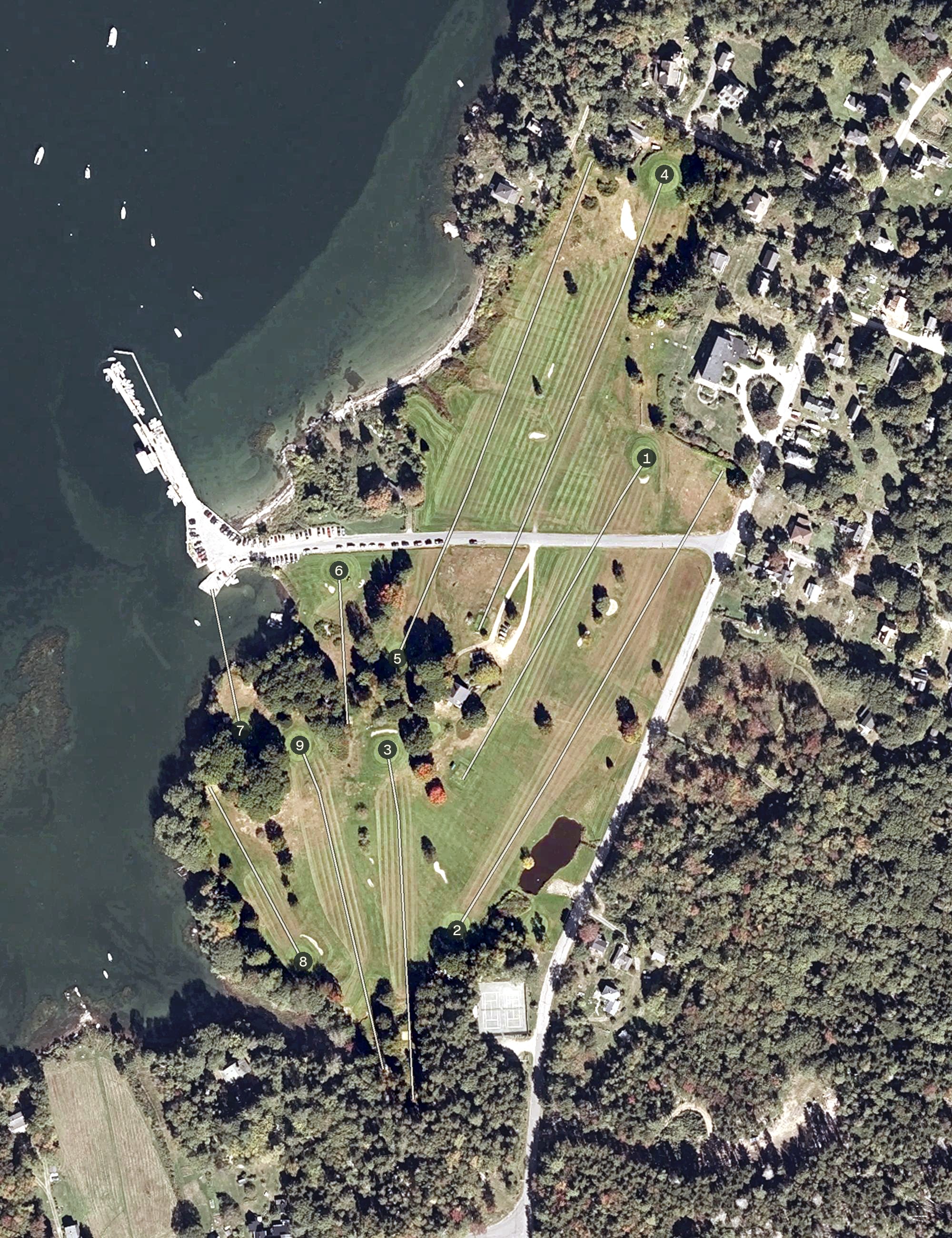 Aerial view of Great Chebeague Golf Club, ME
