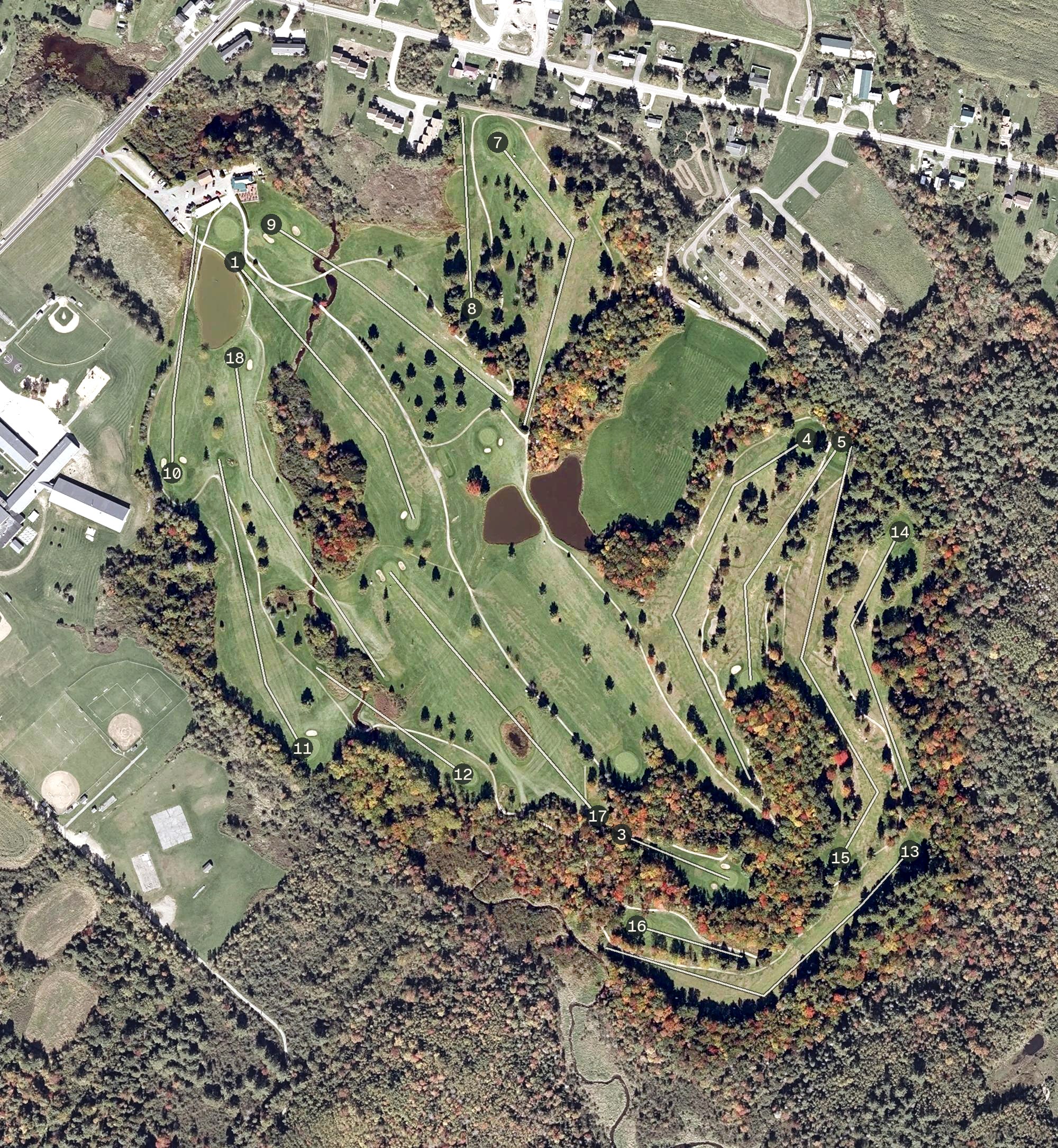 Aerial view of Hermon Meadow Golf Club, ME