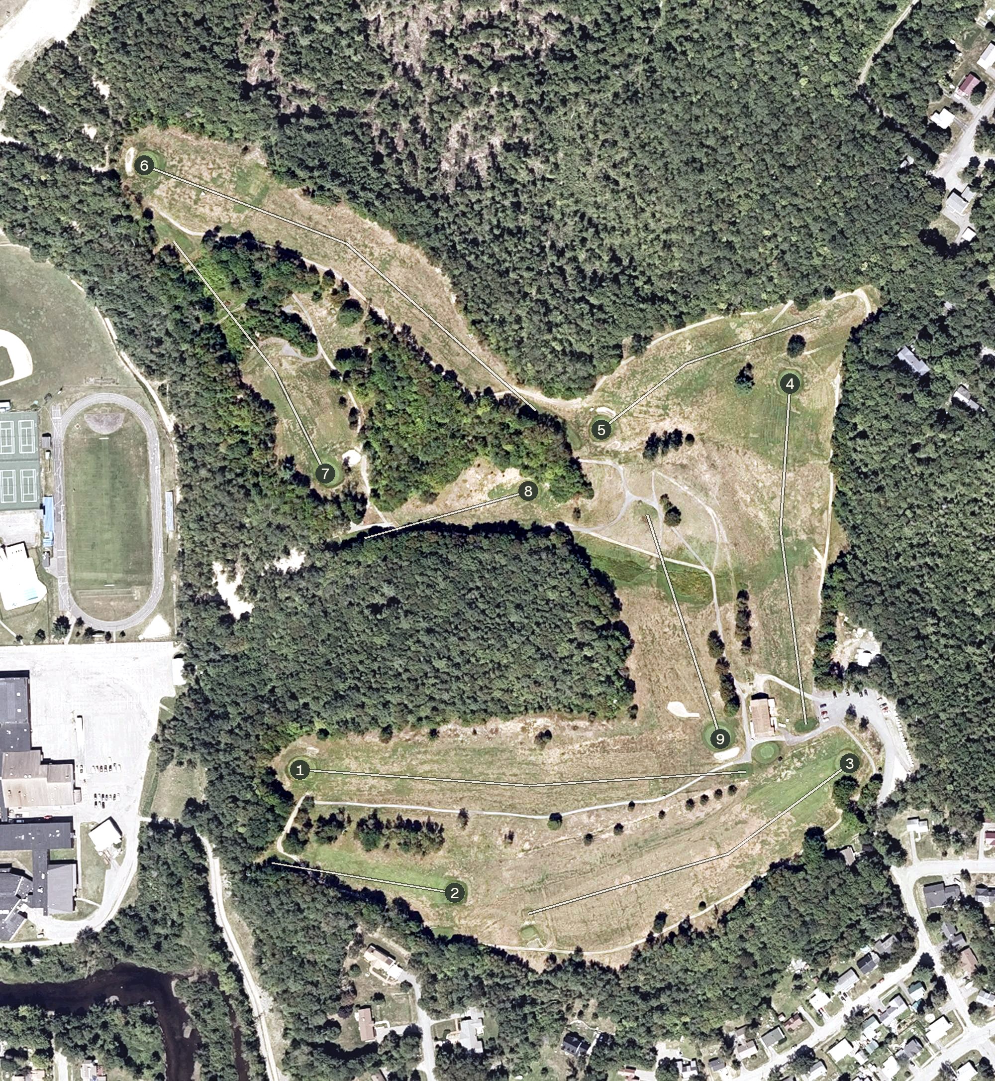 Aerial view of Hillcrest Golf Club, ME