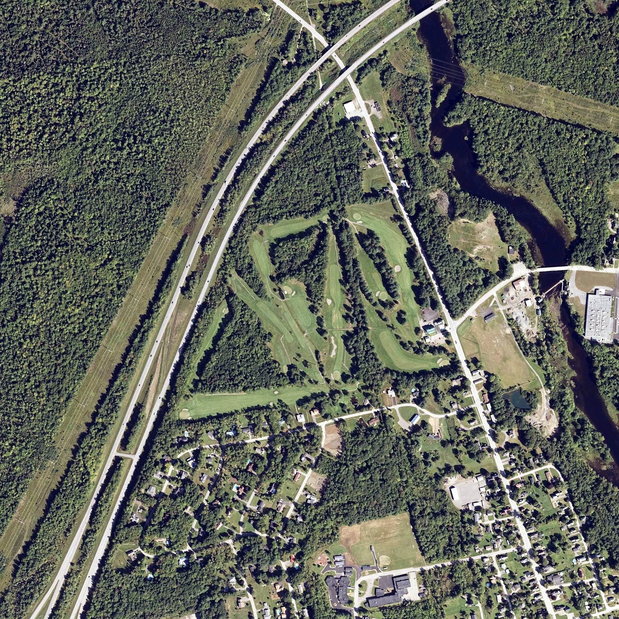 Aerial view of Johnson W Parks Golf Course, ME