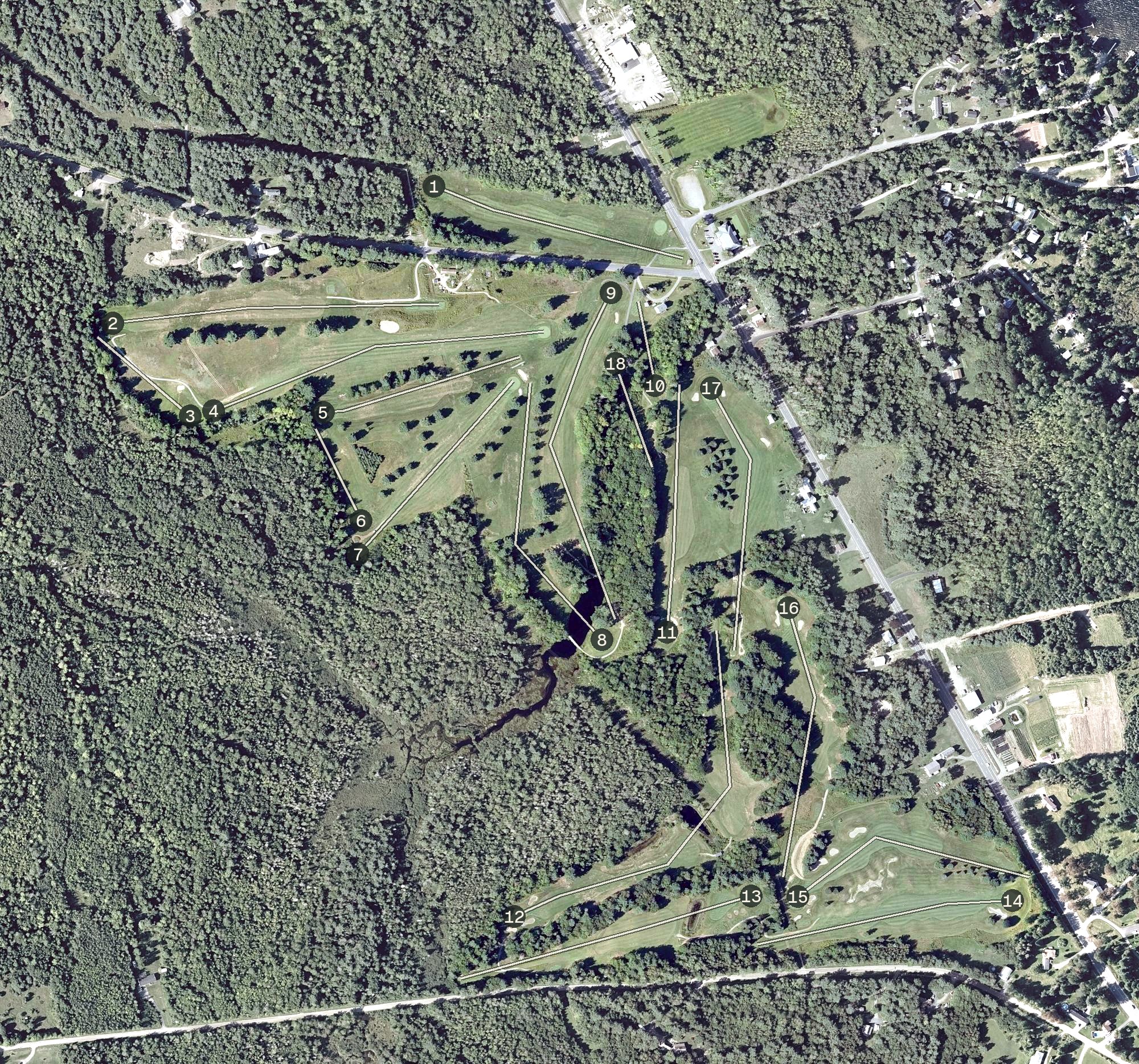 Aerial view of Lakewood Golf Course, ME