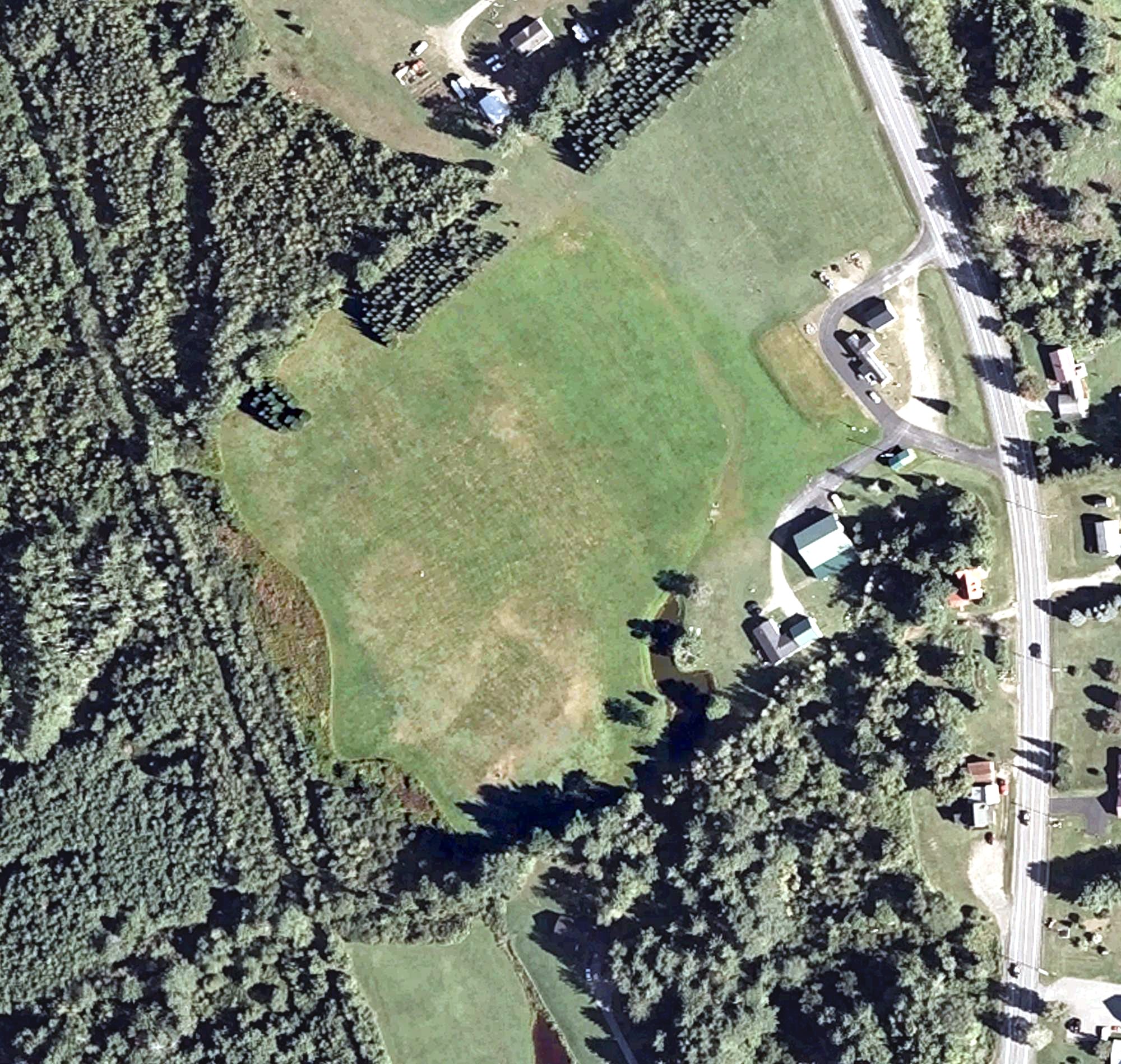 Aerial view of Loon's Cove Driving Range, ME