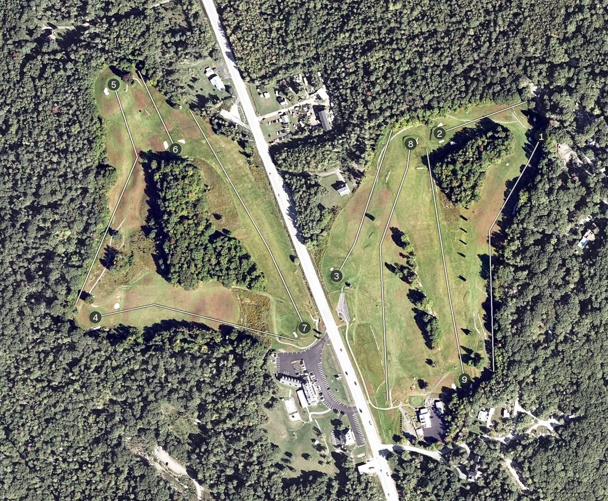 Aerial view of Lucerne Golf Course, ME