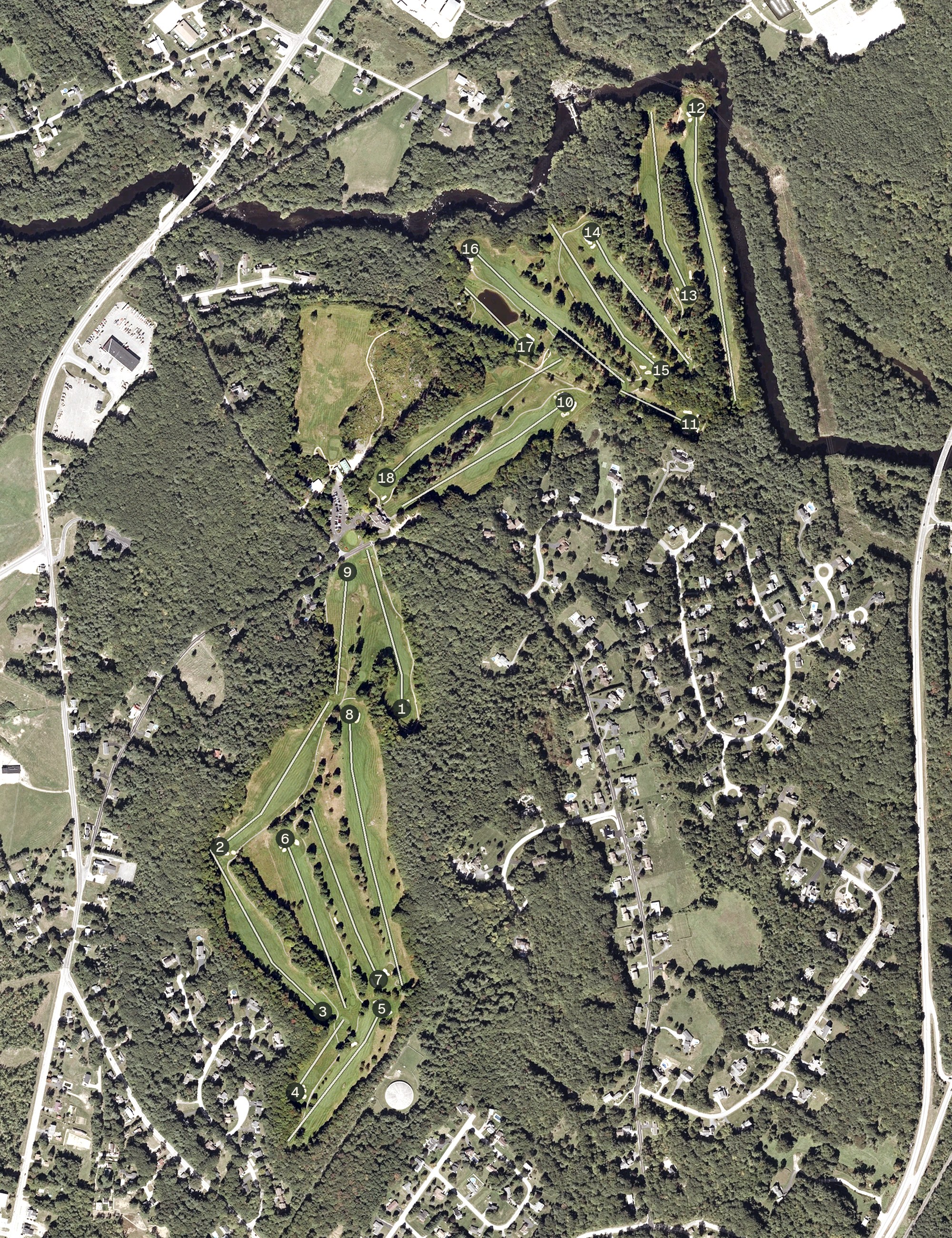 Aerial view of Martindale Country Club, ME