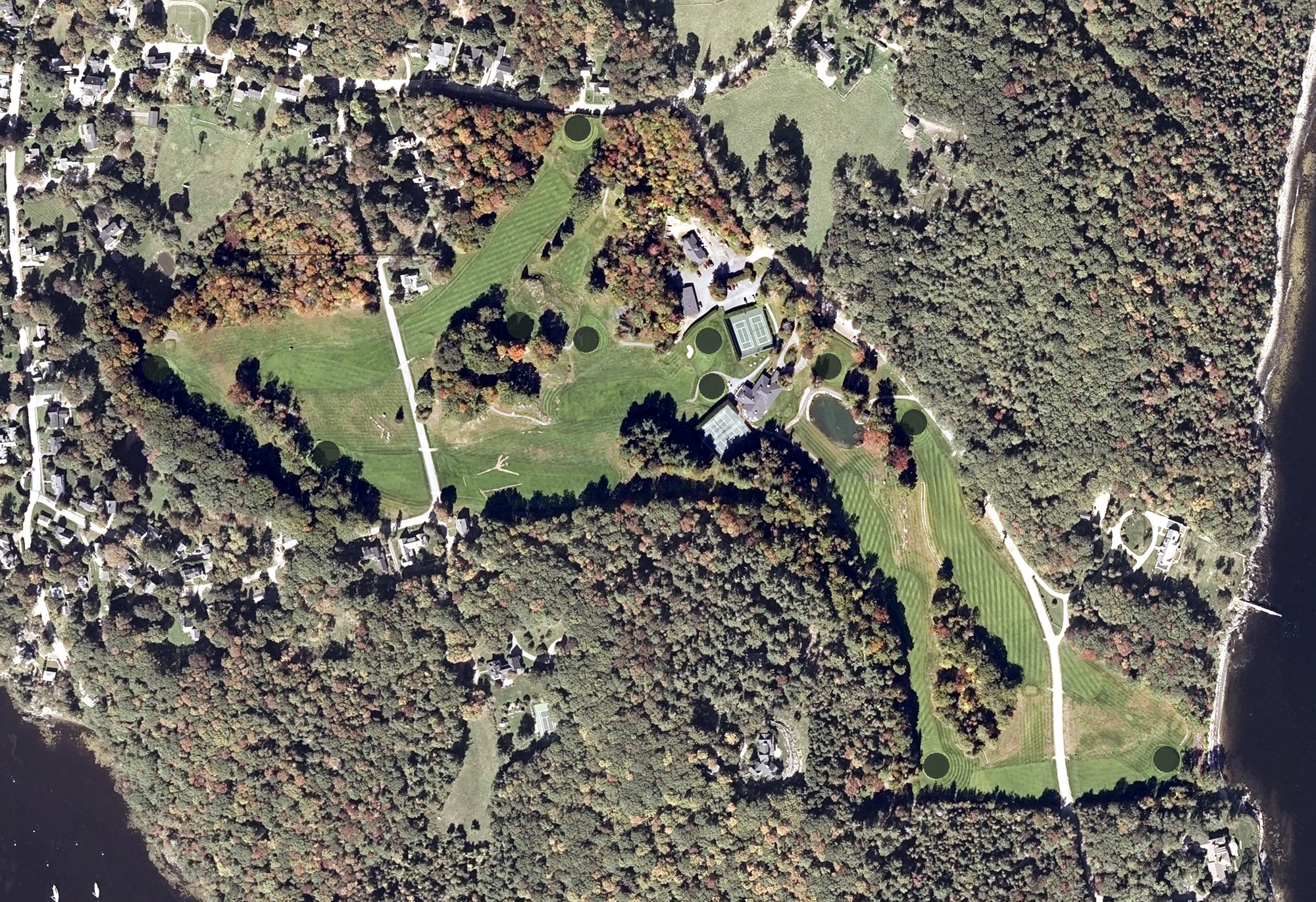 Aerial view of Megunticook Golf Club, ME