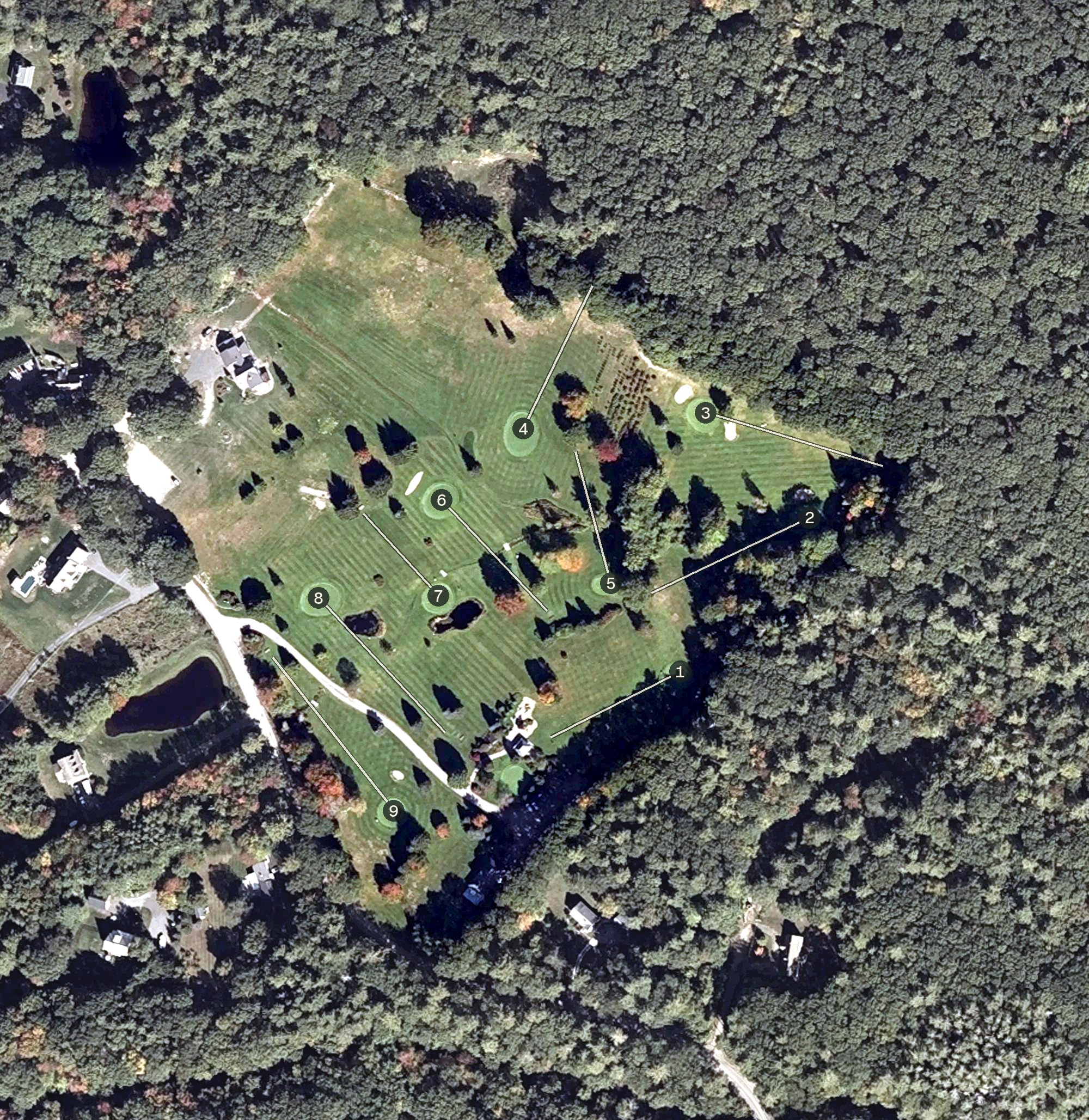 Aerial view of Merriland Farm, ME
