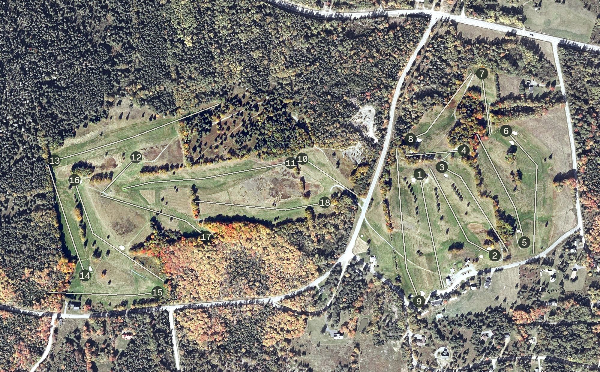 Aerial view of Mingo Springs Golf Course, ME
