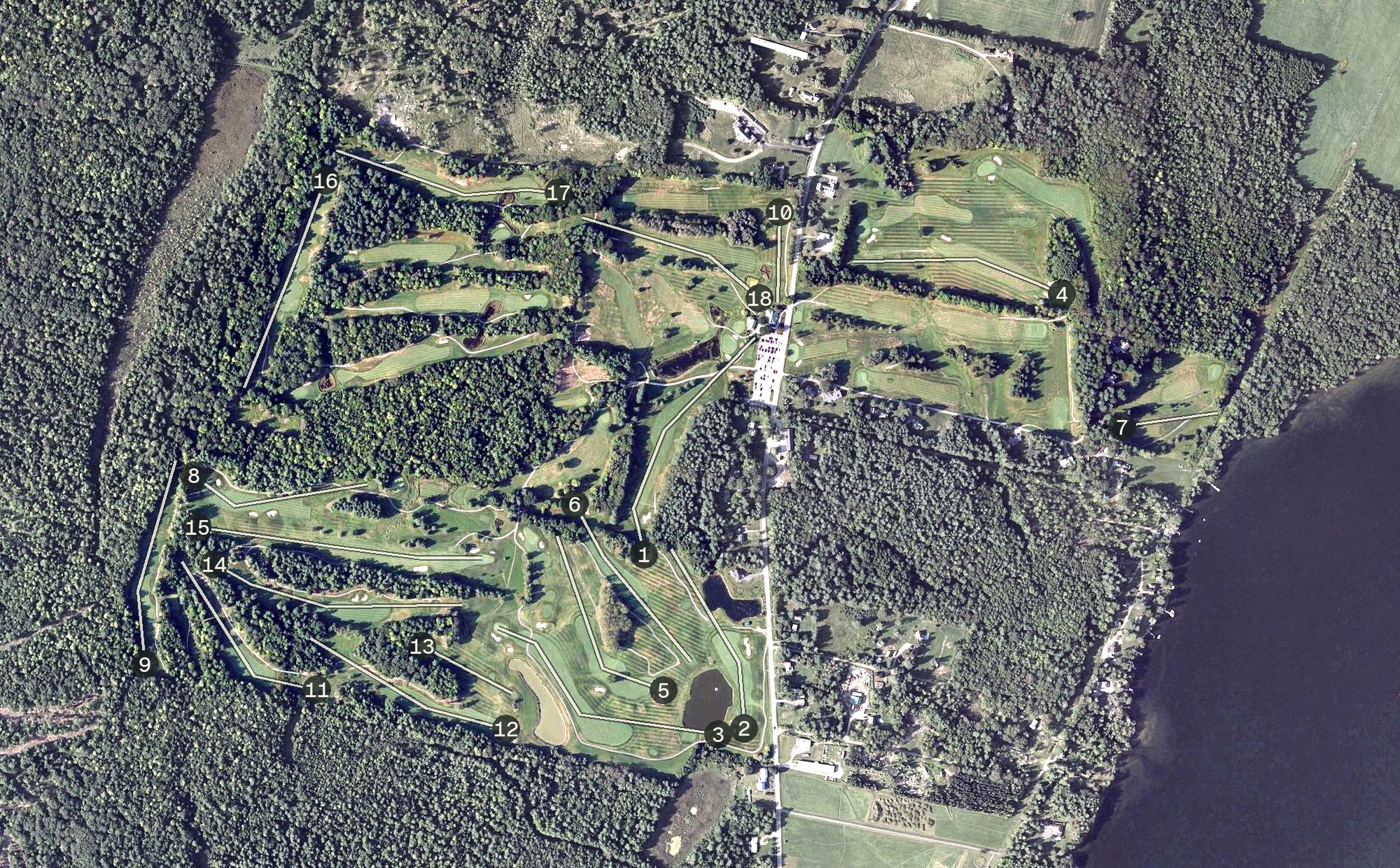 Aerial view of Natanis Golf Course, ME