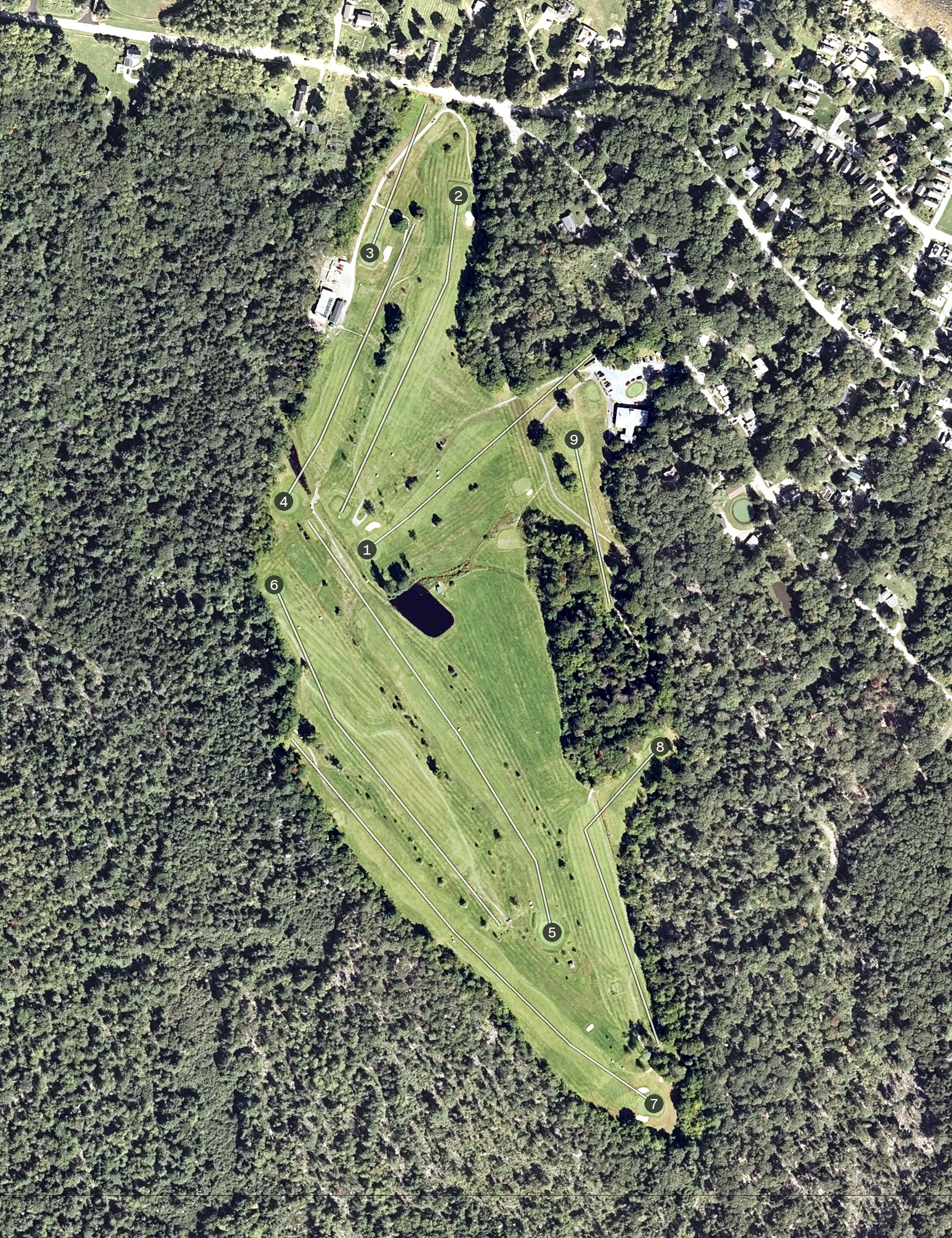 Aerial view of Northport Golf Club, ME