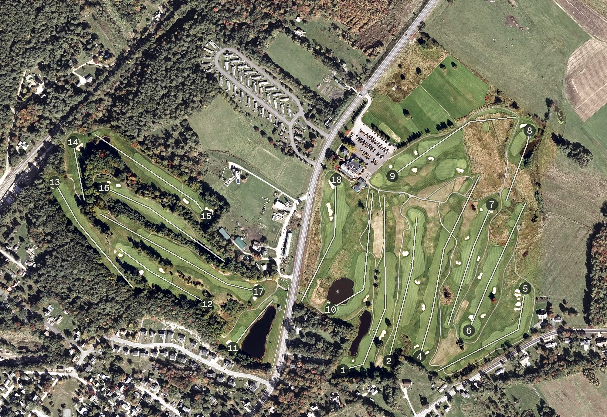 Aerial view of Outlook Golf, ME