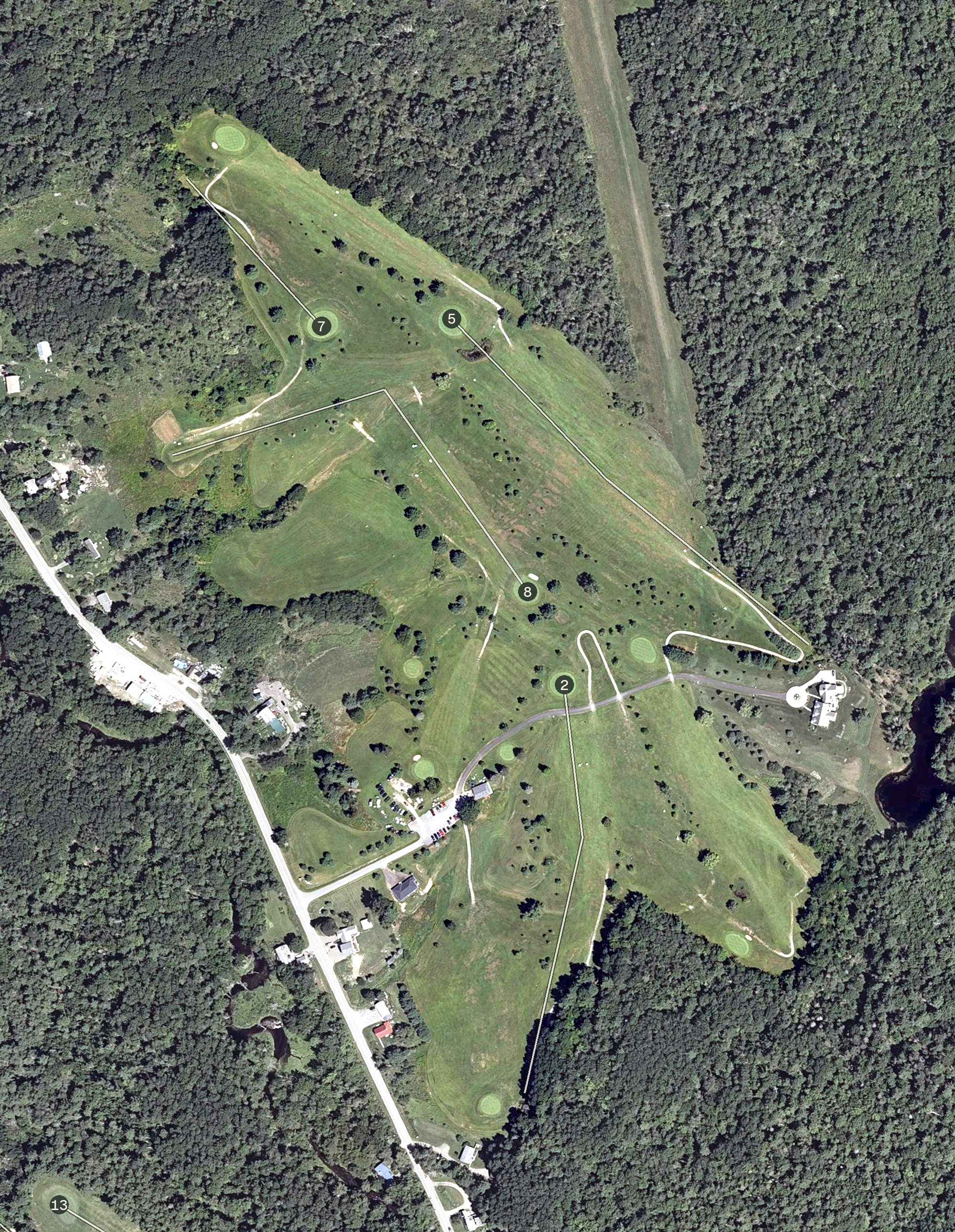 Aerial view of Pine Hill Golf Club, ME