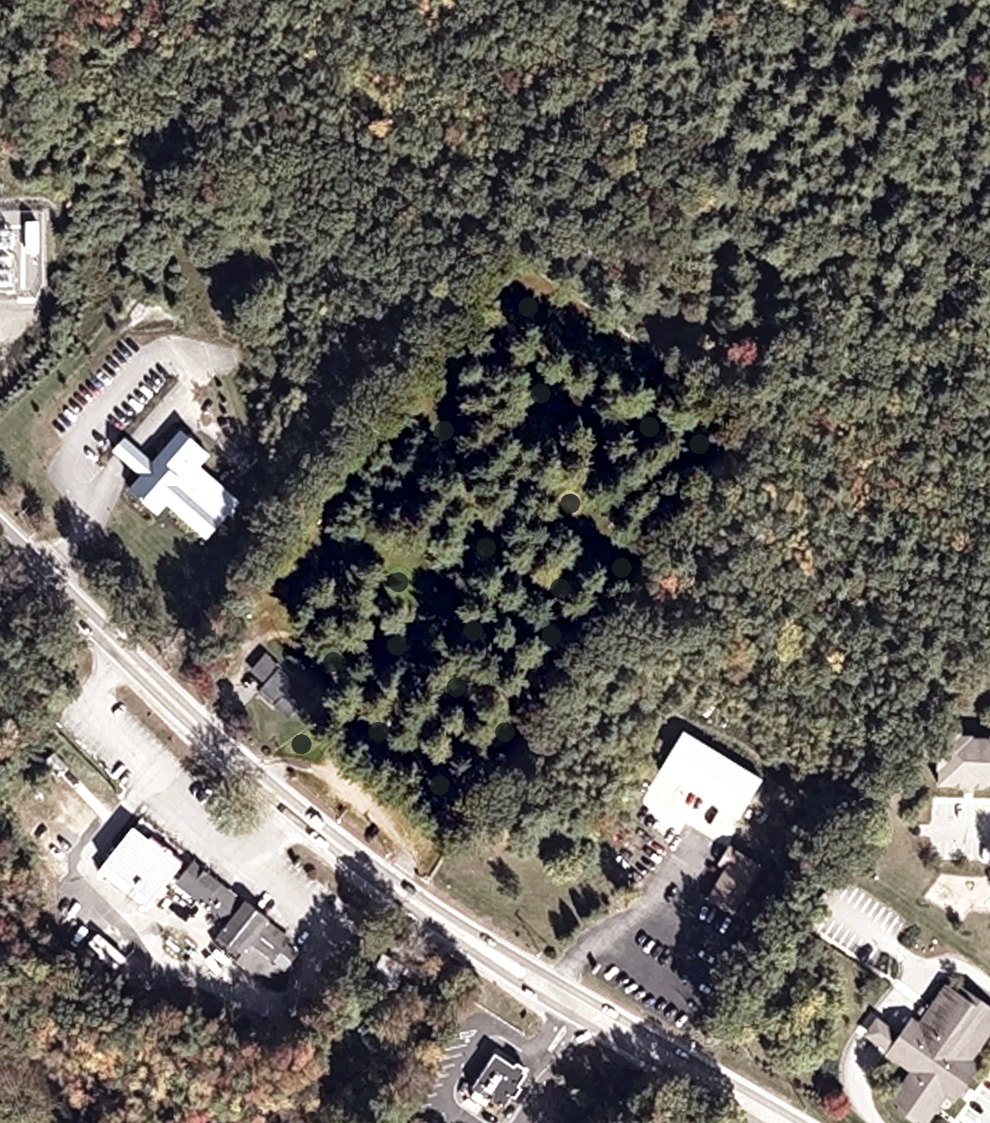 Aerial view of Pine Hollow Little Par Three Golf Course, ME