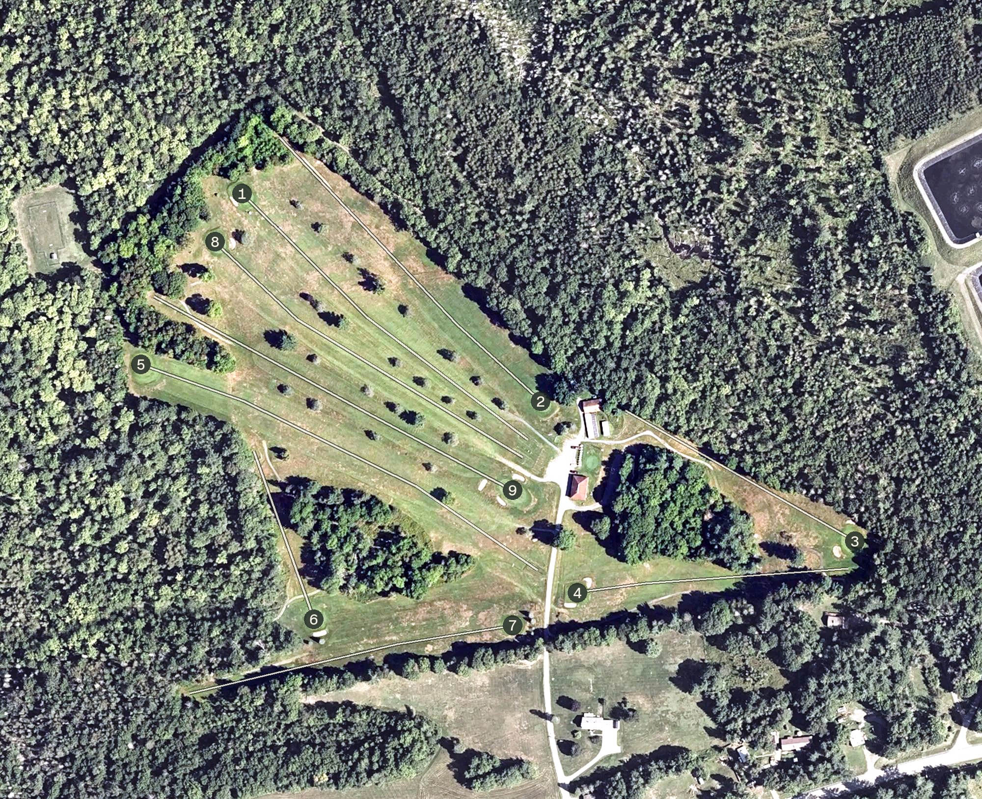 Aerial view of Piscataquis Country Club, ME