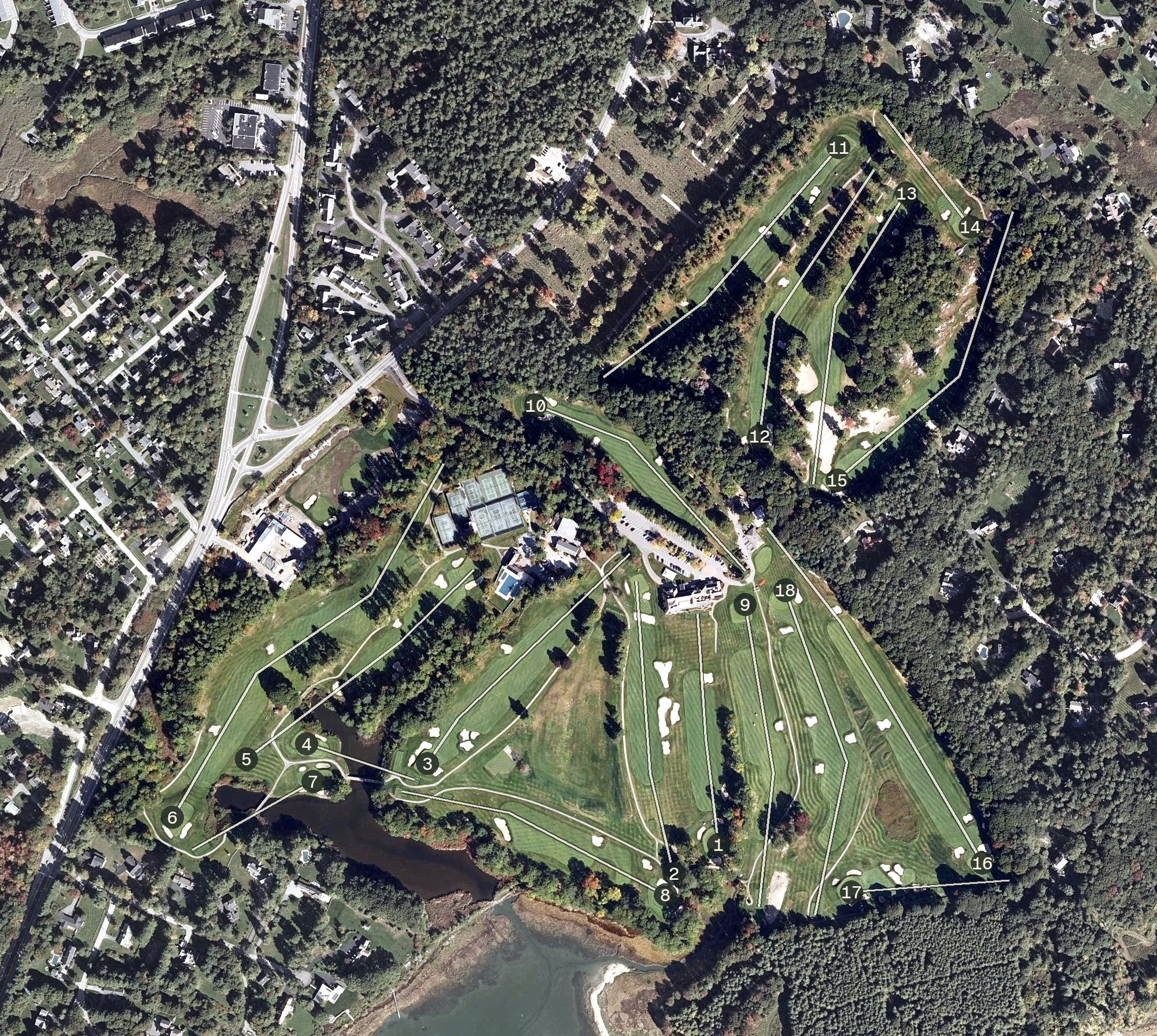 Aerial view of Portland Country Club, ME