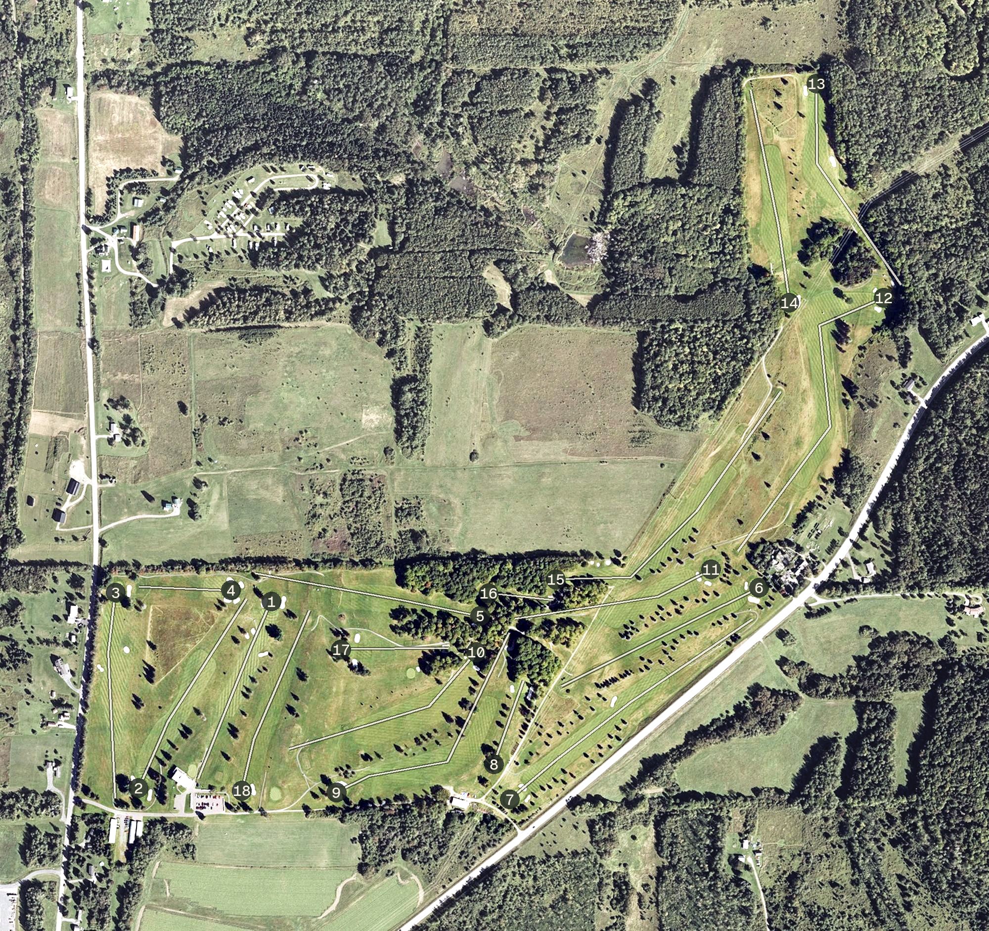 Aerial view of Presque Isle Country Club, ME