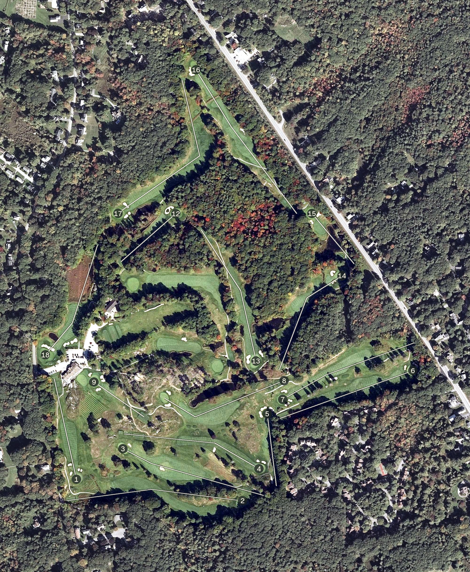 Aerial view of Purpoodock Golf Club, ME