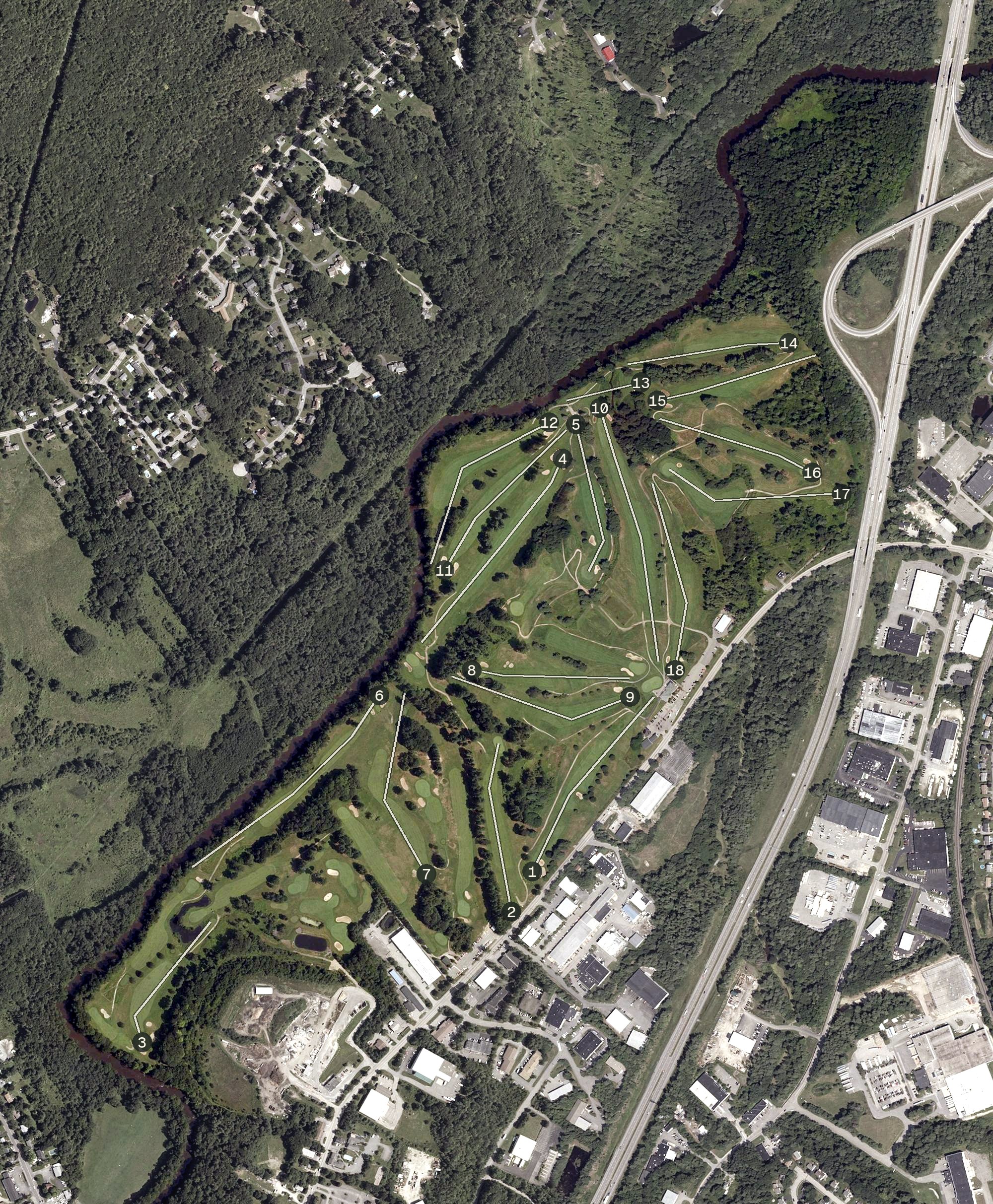 Aerial view of Riverside Golf Course, ME