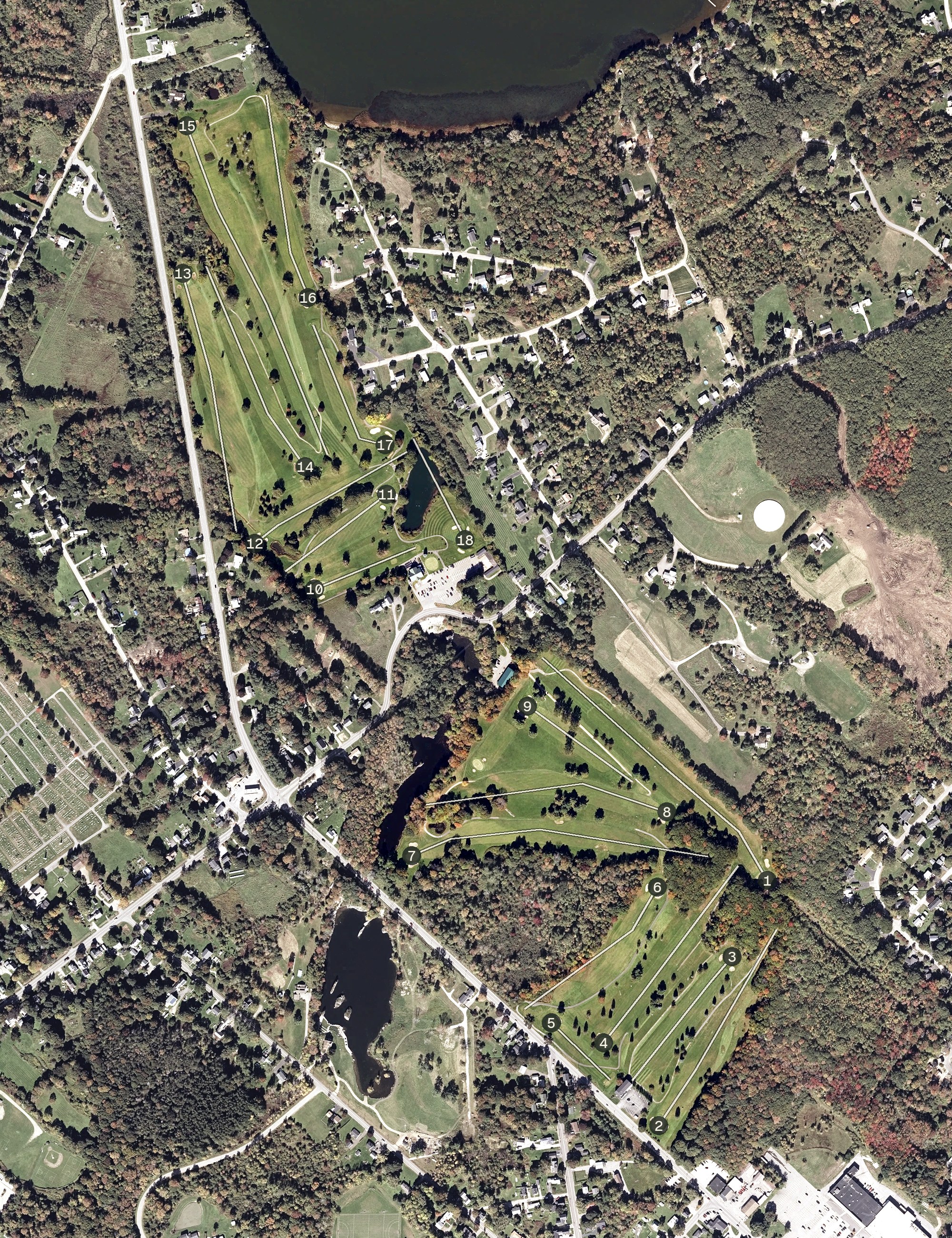 Aerial view of Rockland Golf Club, ME