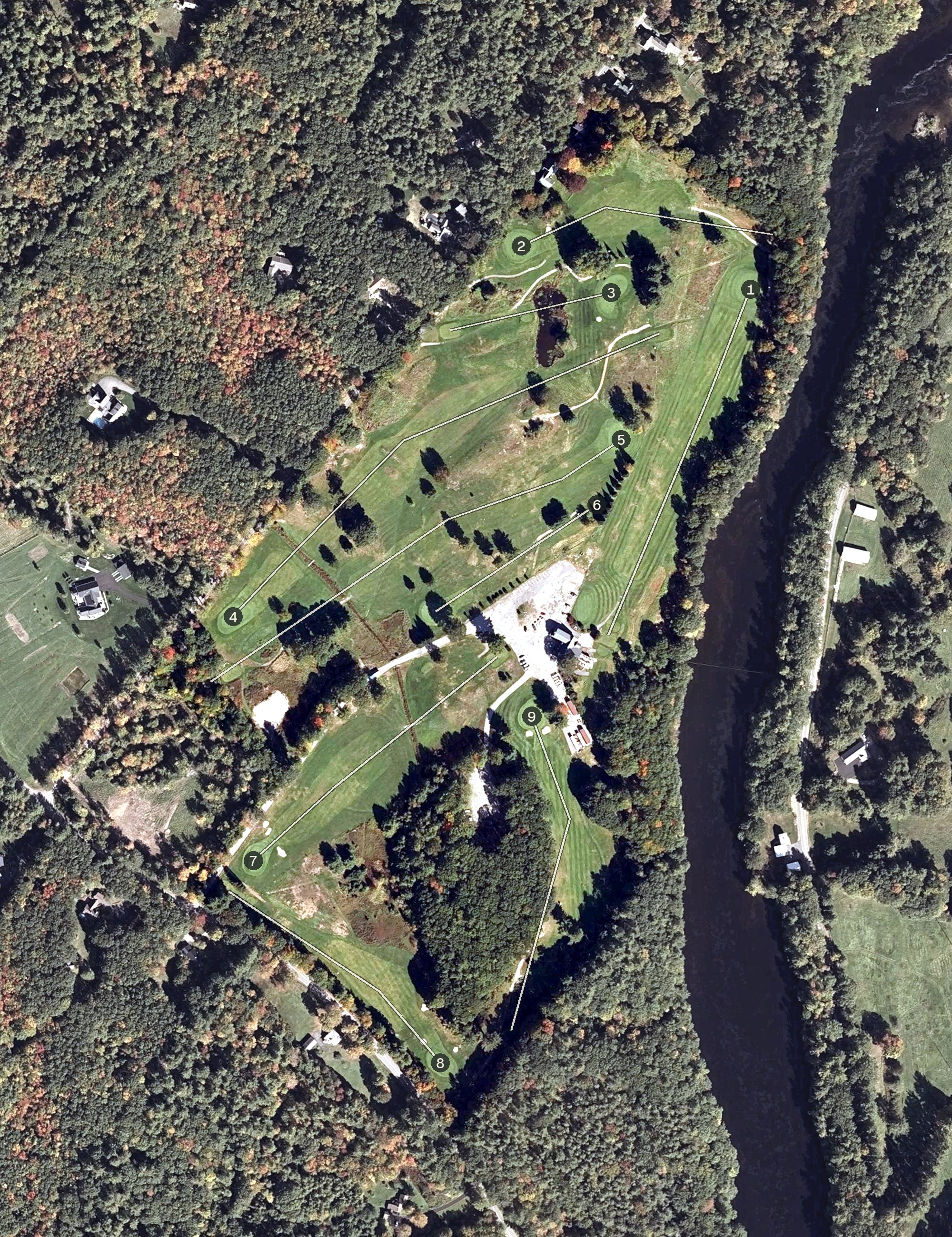 Aerial view of Salmon Falls Country Club, ME