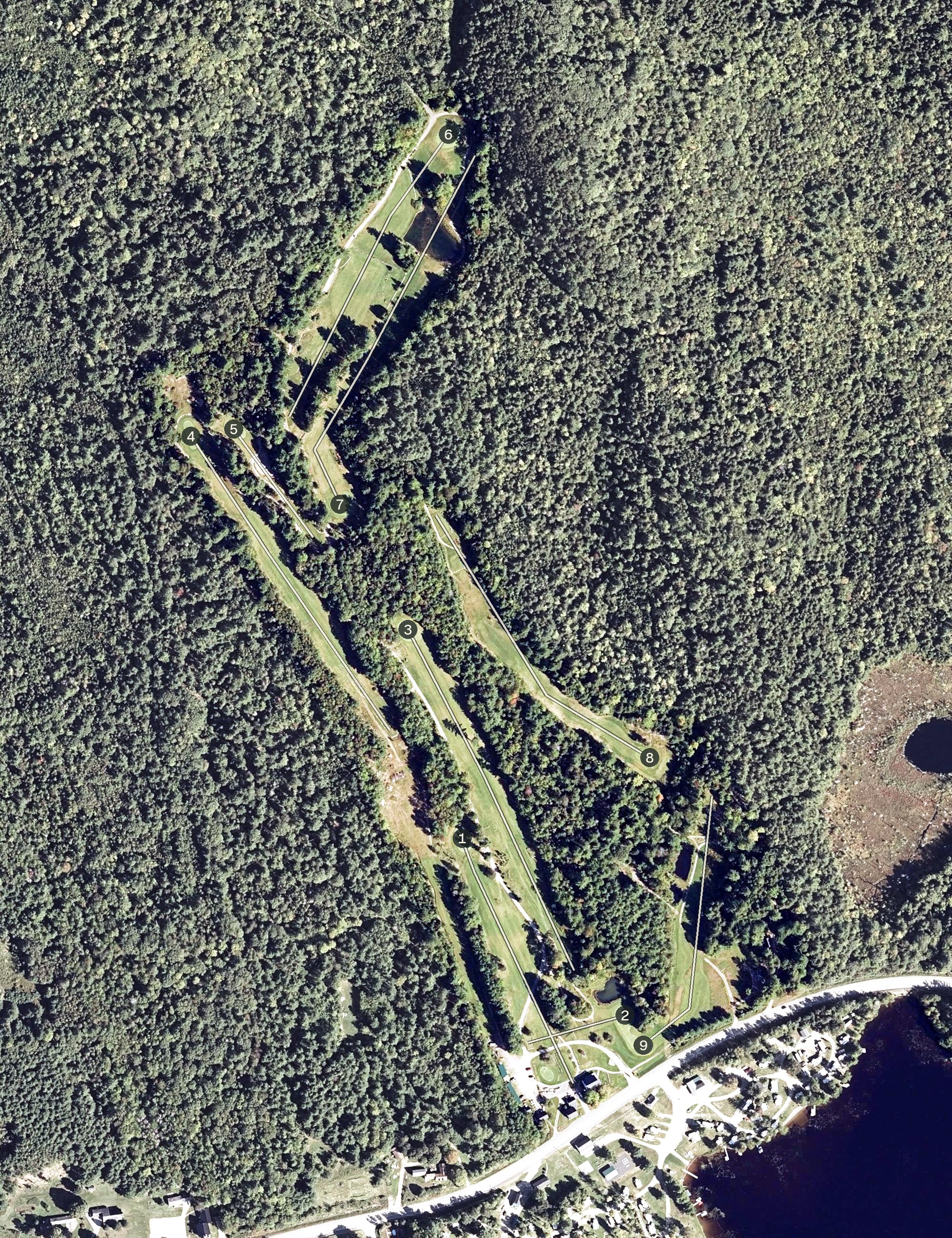 Aerial view of Sawmill Woods Golf Course, ME