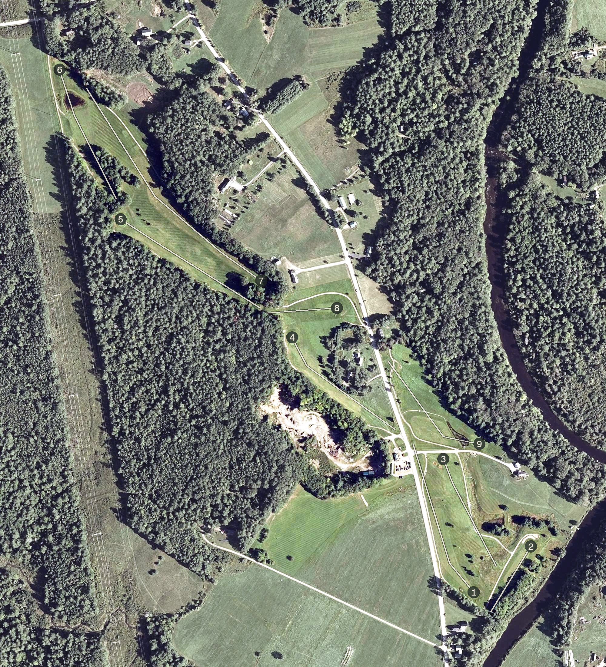 Aerial view of Sheepscot Links Golf Course, ME