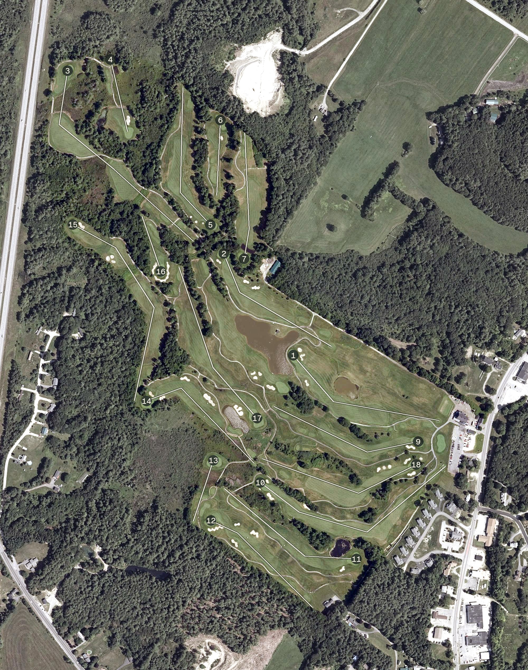 Aerial view of Spring Meadows Golf Club, ME