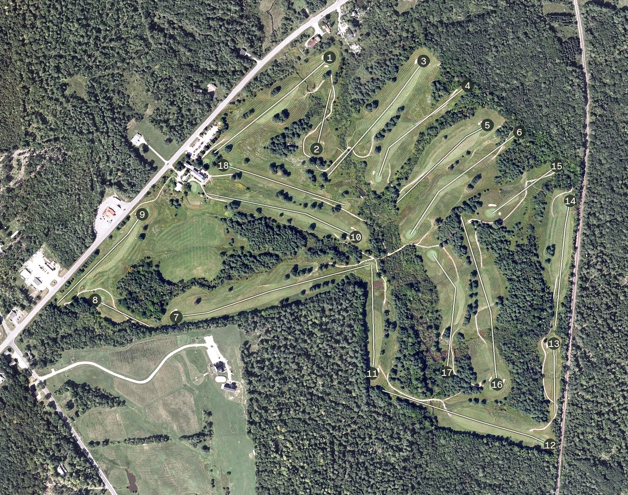 Aerial view of Springbrook Golf Club, ME