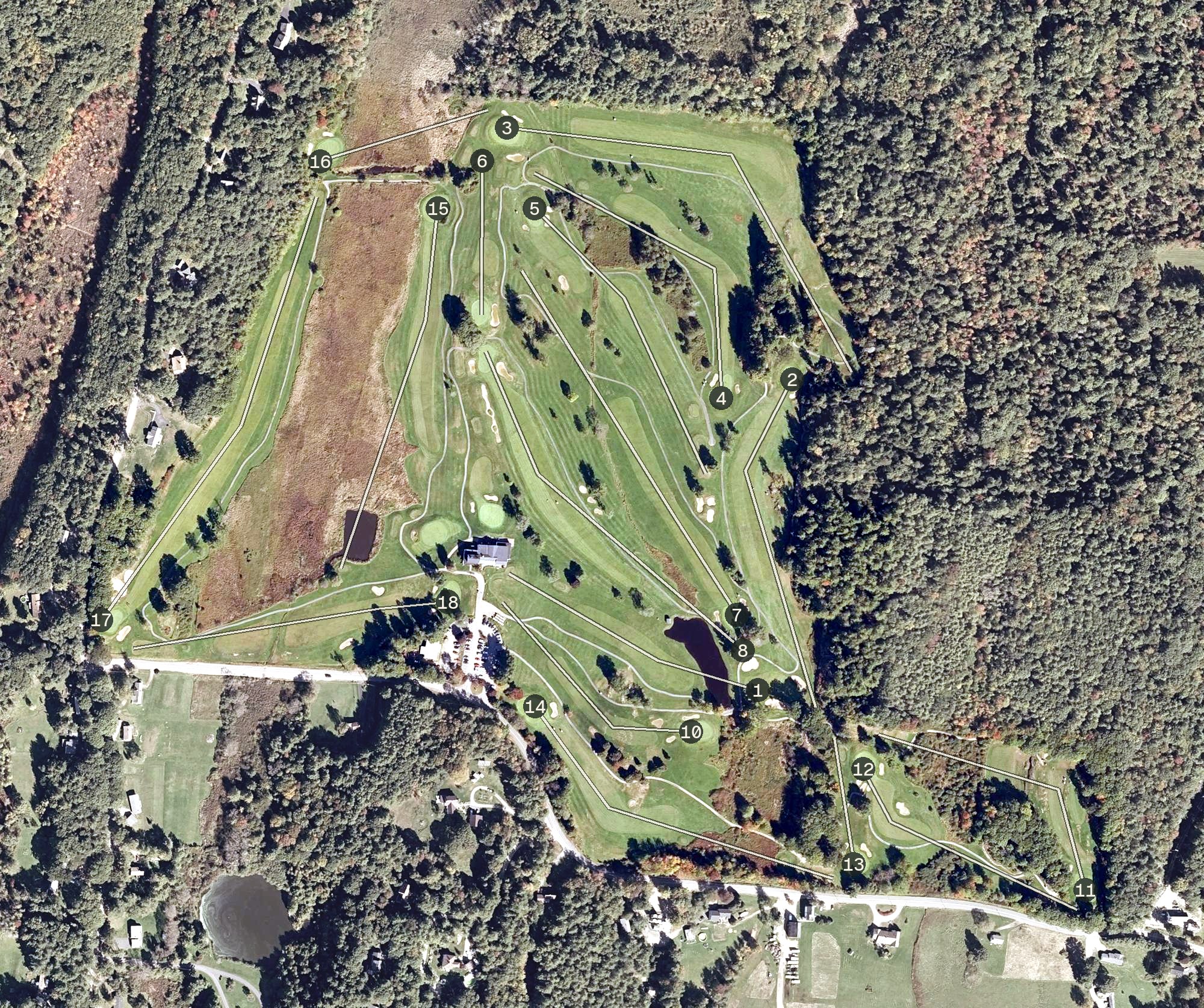Aerial view of The Bath Golf Club, ME