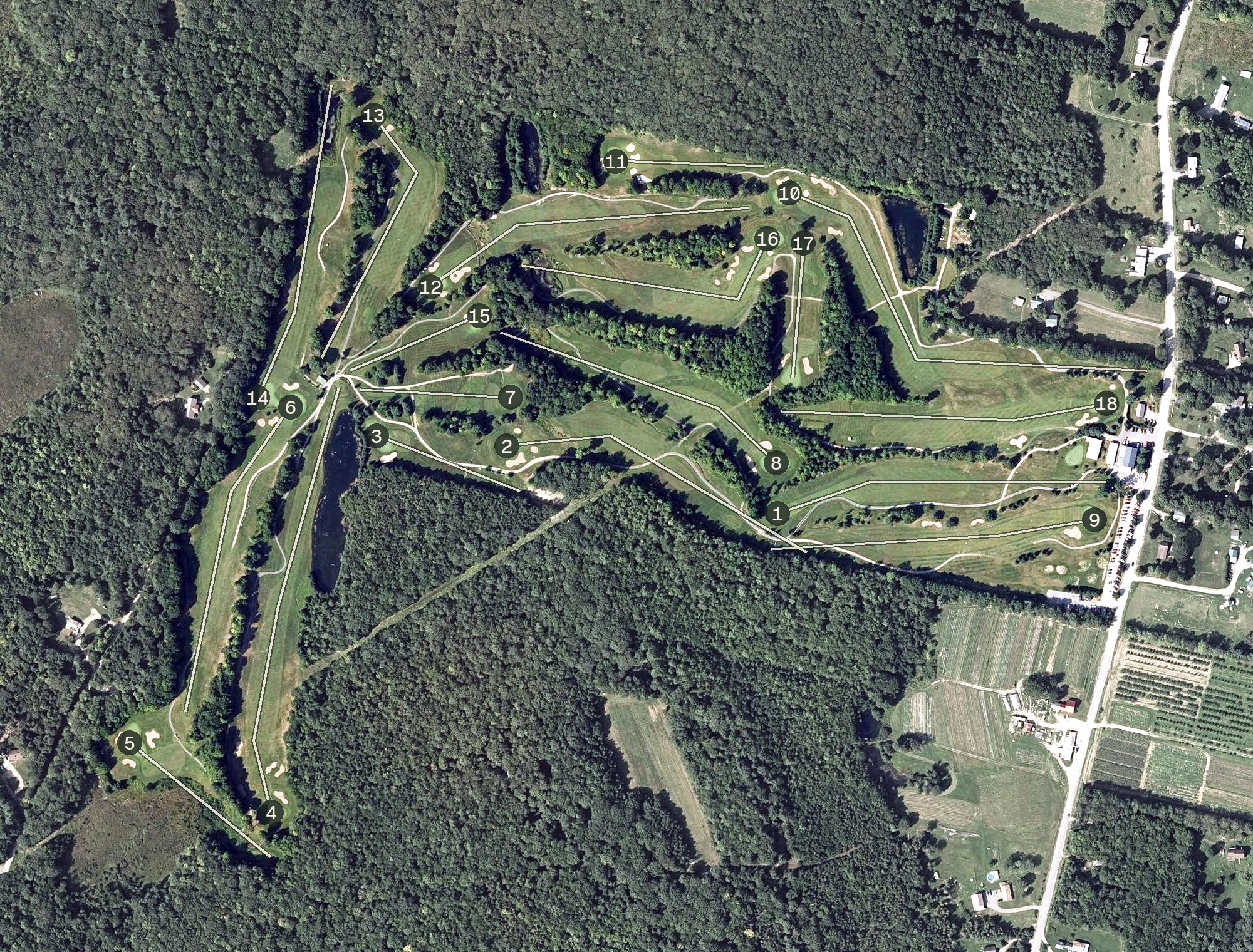 Aerial view of The Meadows Golf Club, ME