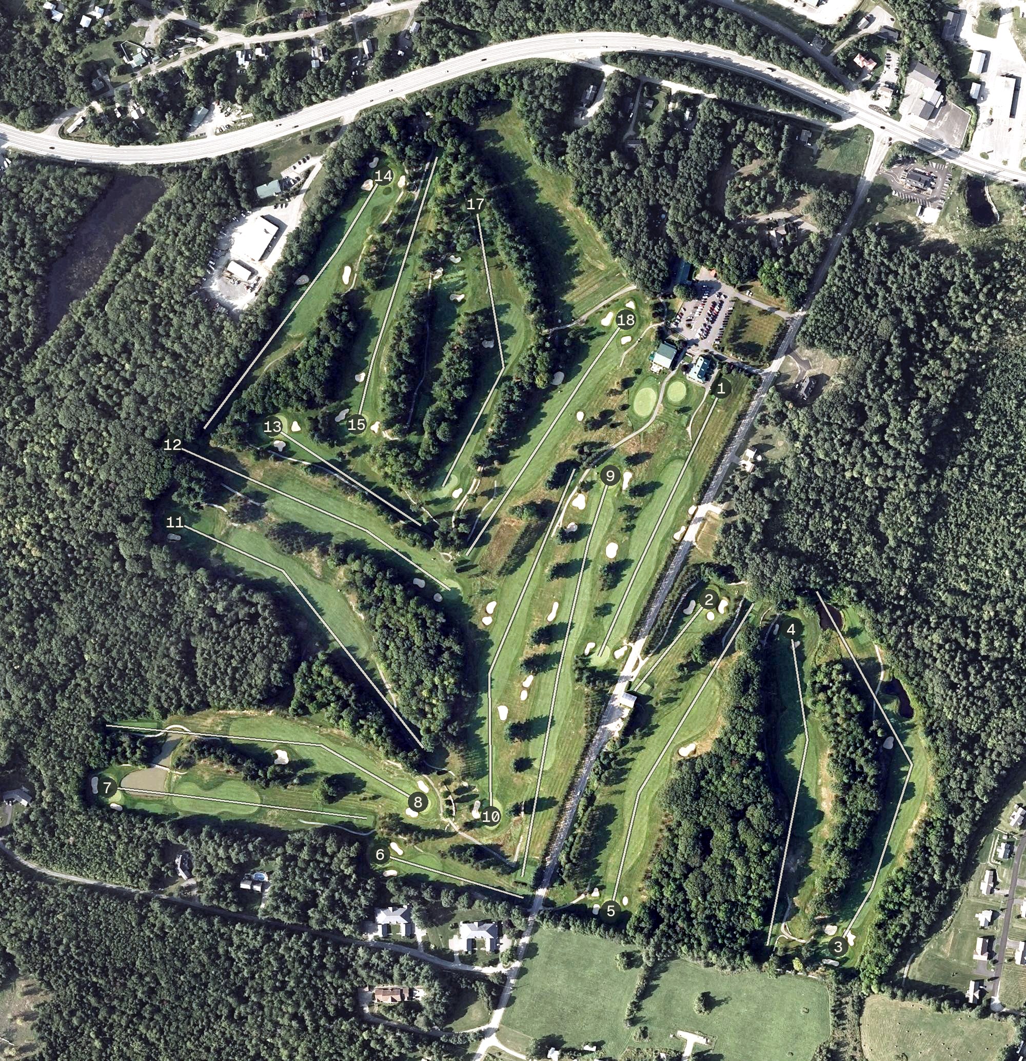 Aerial view of Waterville Country Club, ME