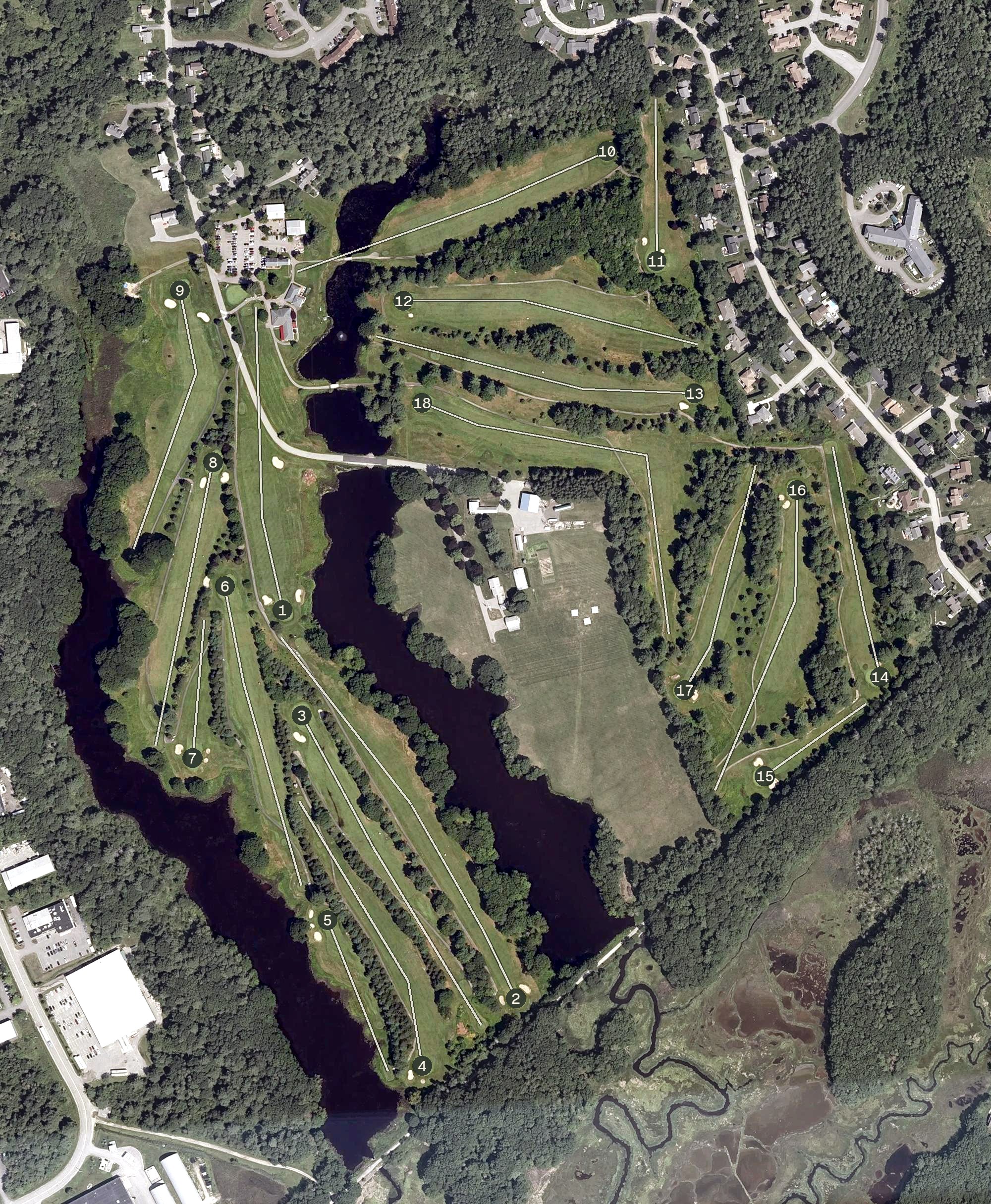 Aerial view of Willowdale Golf Club, ME
