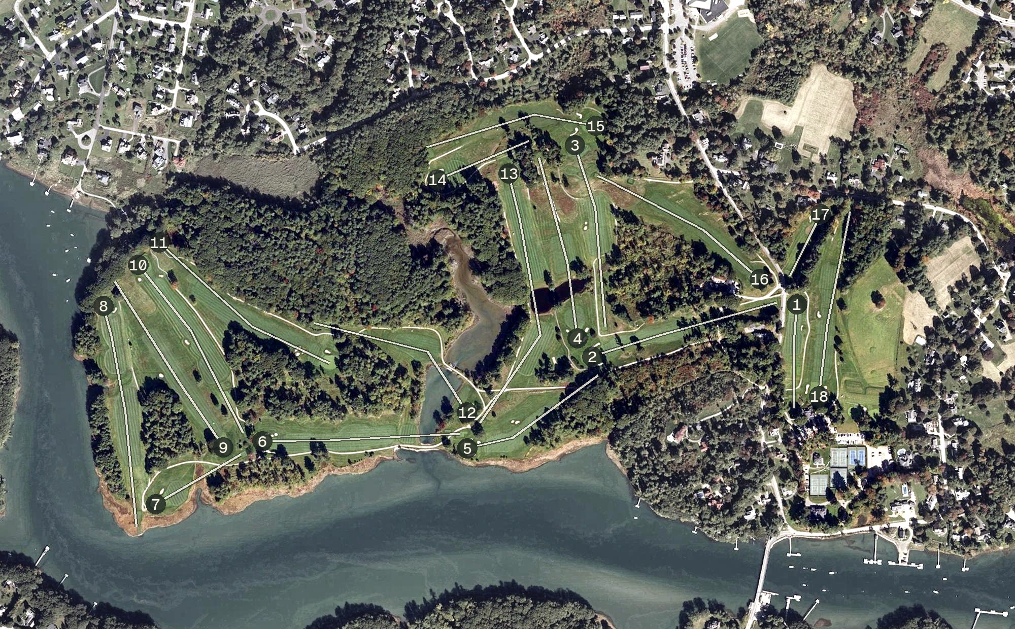 Aerial view of York Golf and Tennis Club, ME