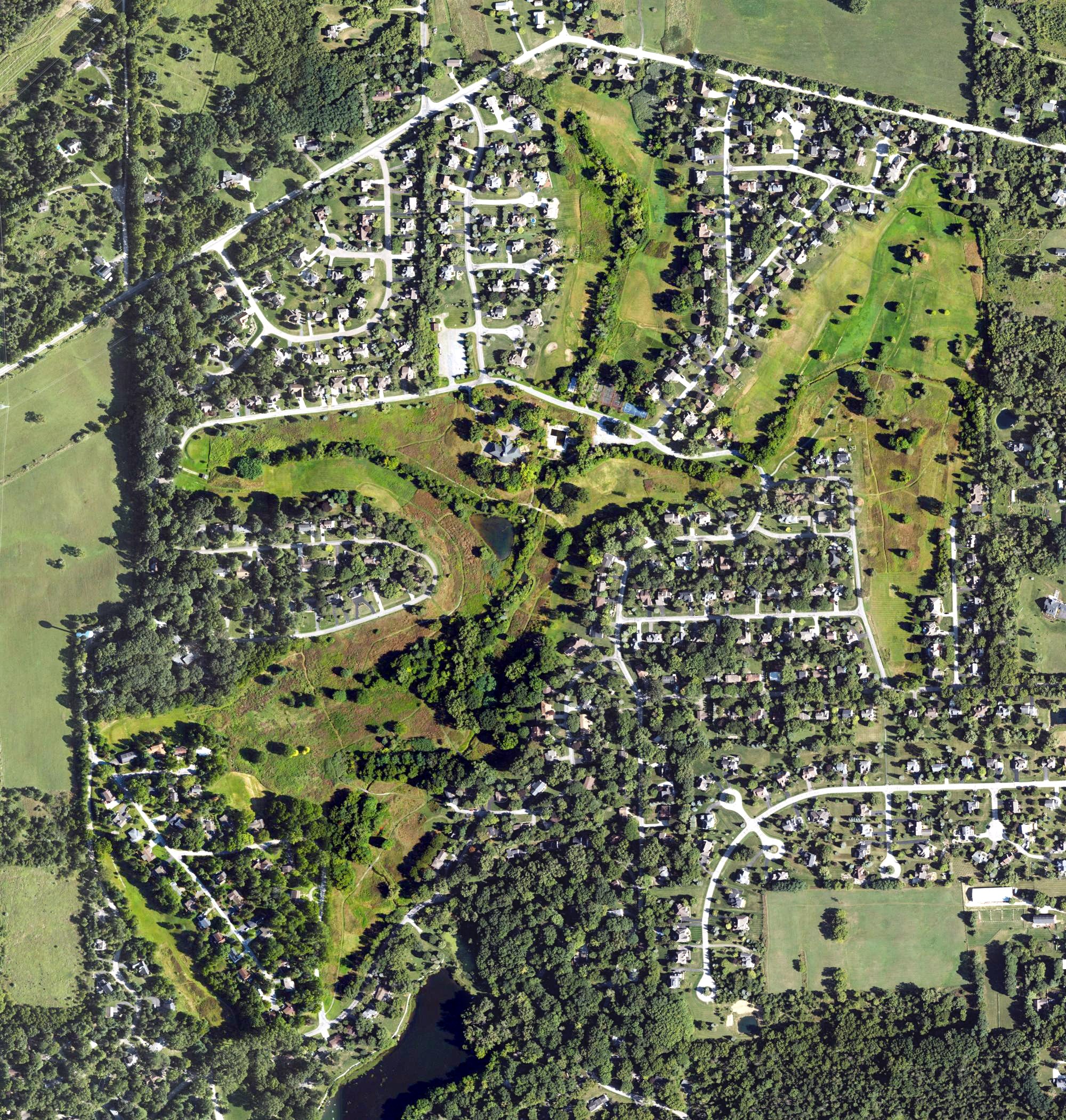 Aerial view of Ann Arbor Country Club, MI