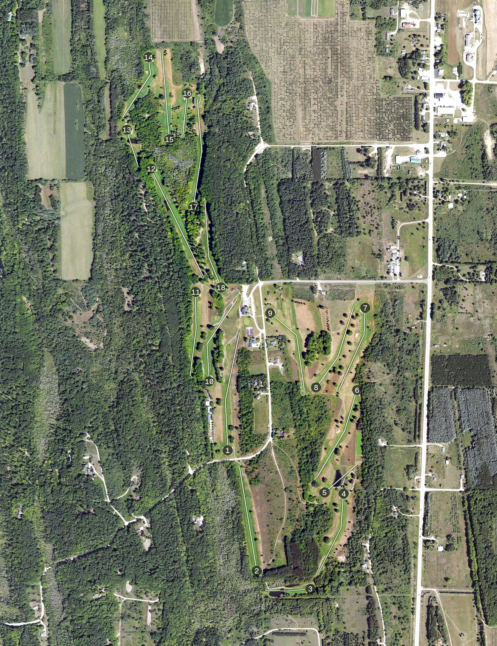 Aerial view of Antrim Dells, MI