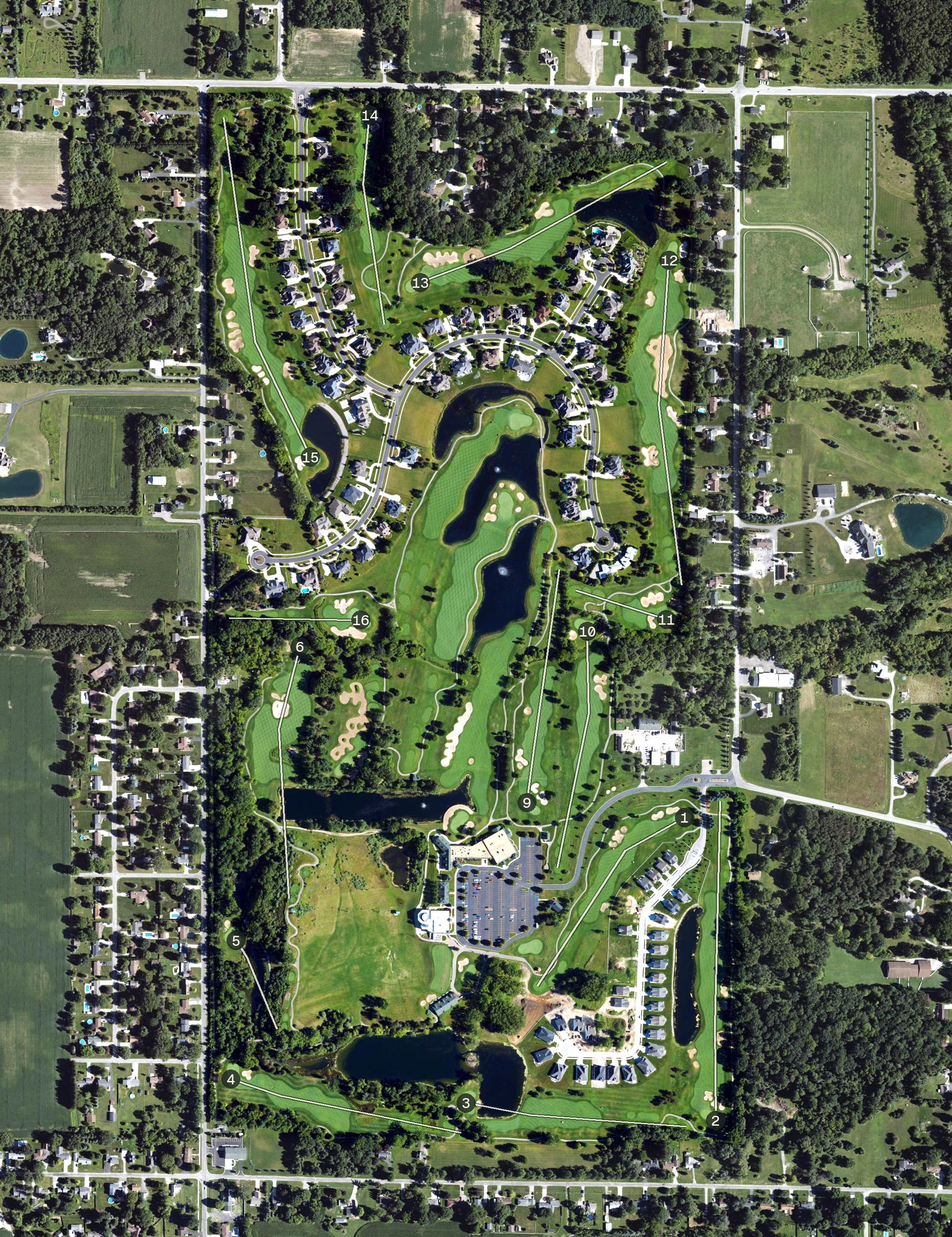 Aerial view of Apple Mountain Golf Course, MI