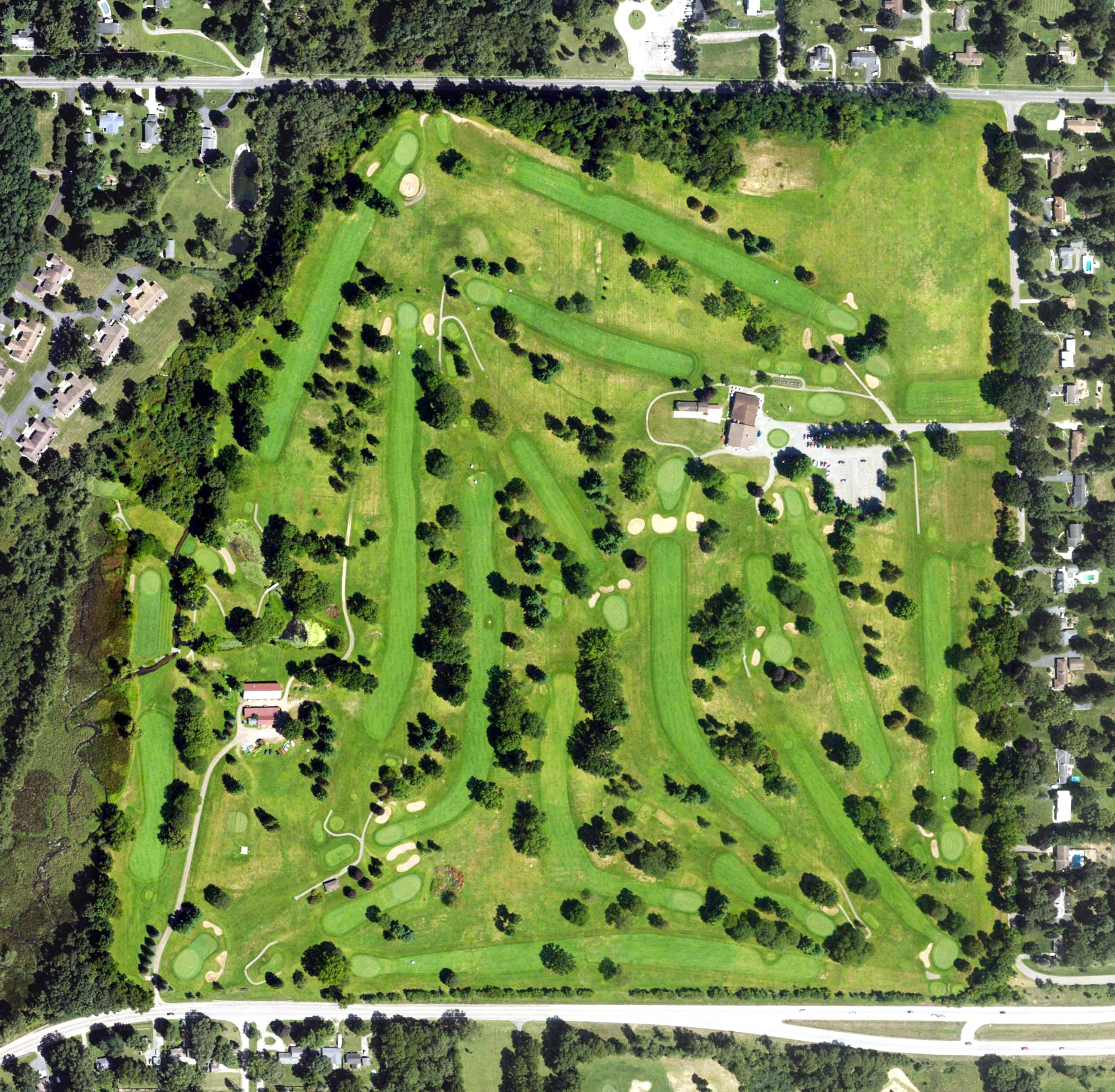 Aerial view of Arbor Hills Golf Club, MI