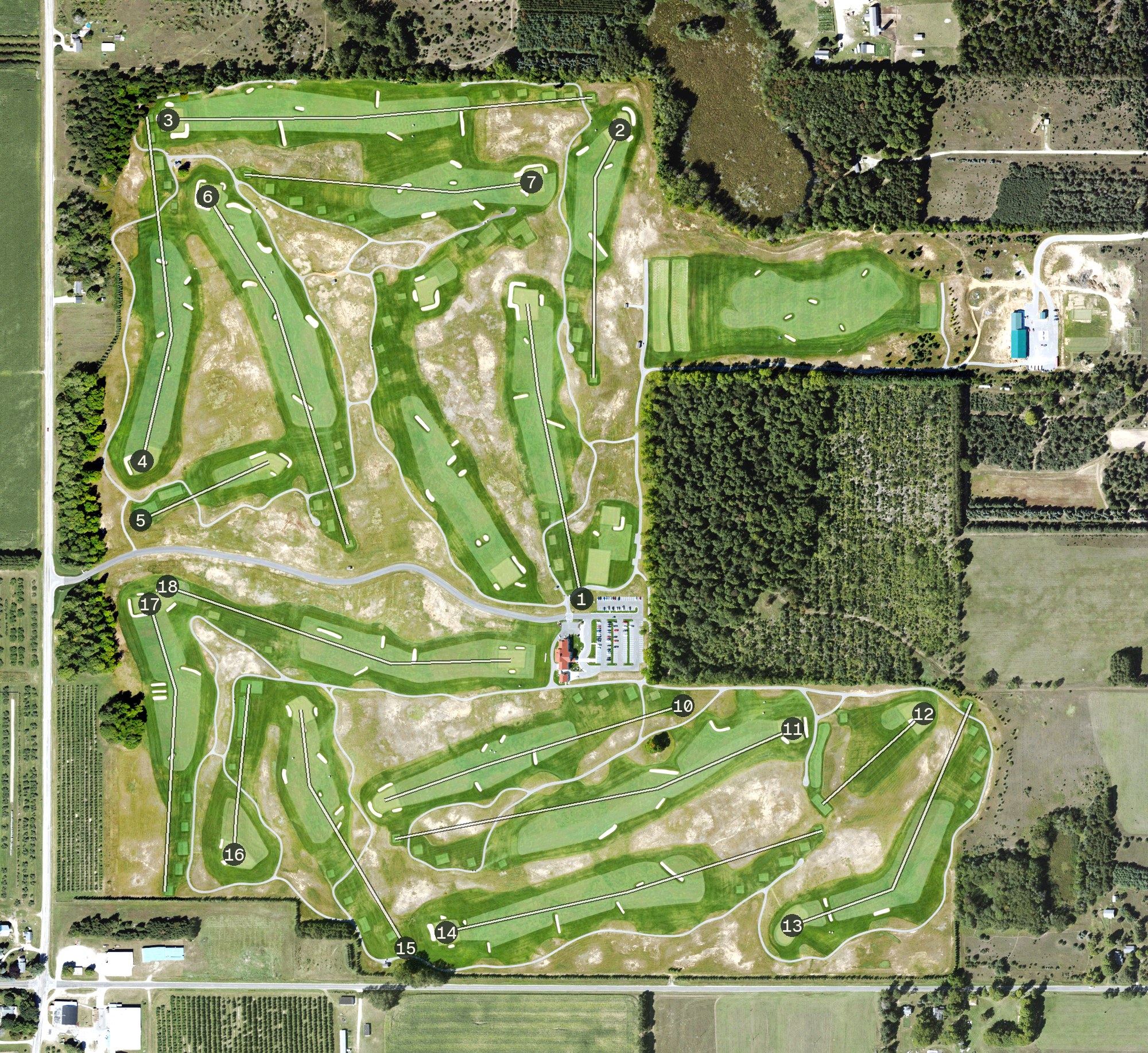 Aerial view of Arcadia Bluffs - South Course, MI