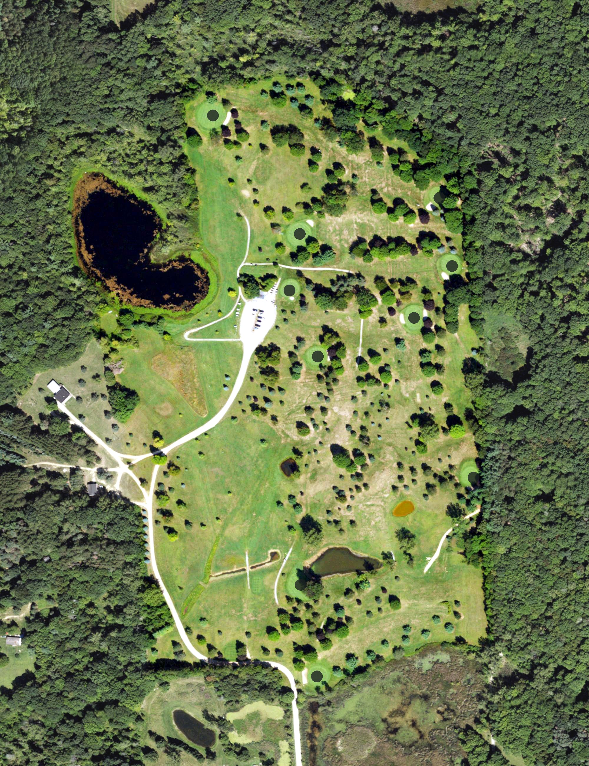 Aerial view of Arcadia Hills Golf Club, MI