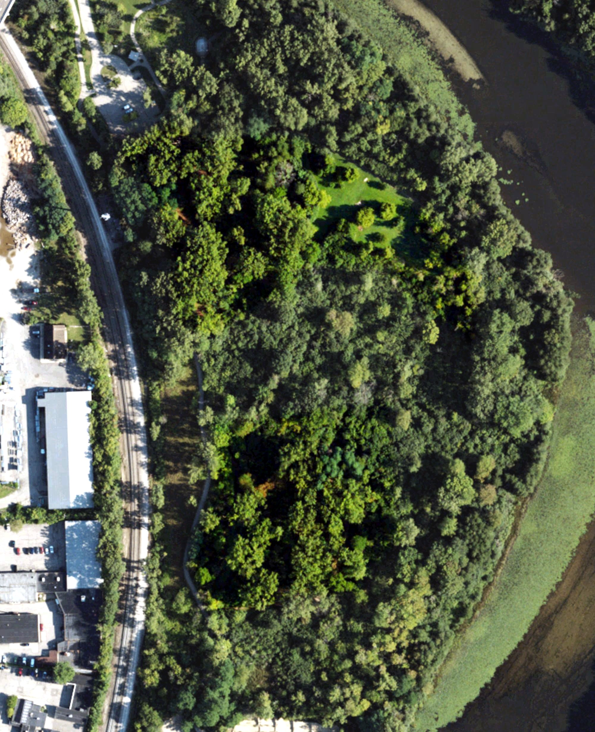 Aerial view of Bandemer Park Disc Golf, MI